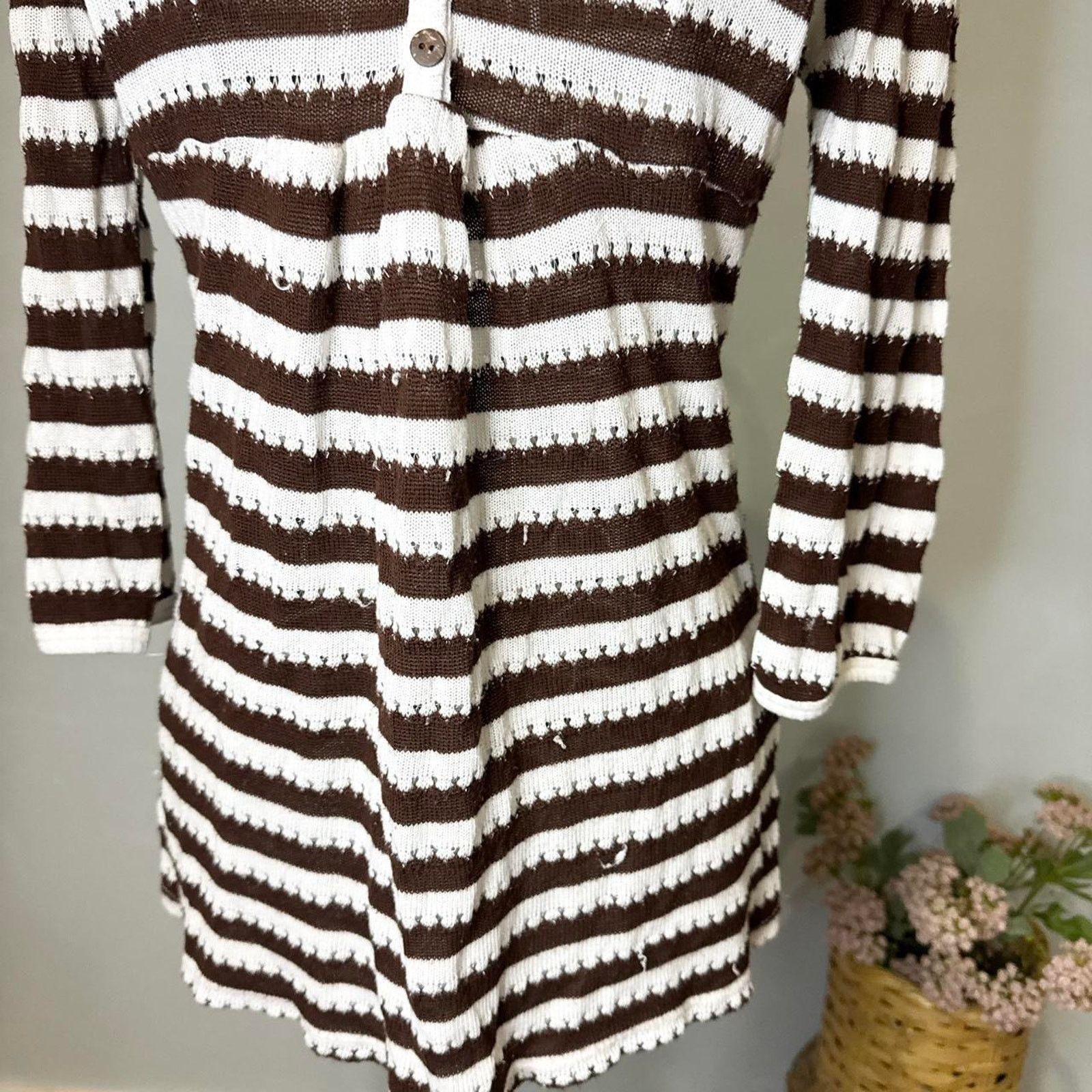 Other Gorgeous rare vintage y2k striped babydoll long sleeve top Size L / US 10 / IT 46 - 3 Thumbnail