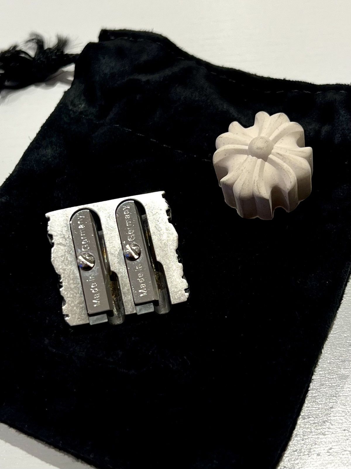Chrome Hearts Chrome Hearts Silver Pencil Sharpener & Eraser Set Size ONE SIZE - 1 Thumbnail