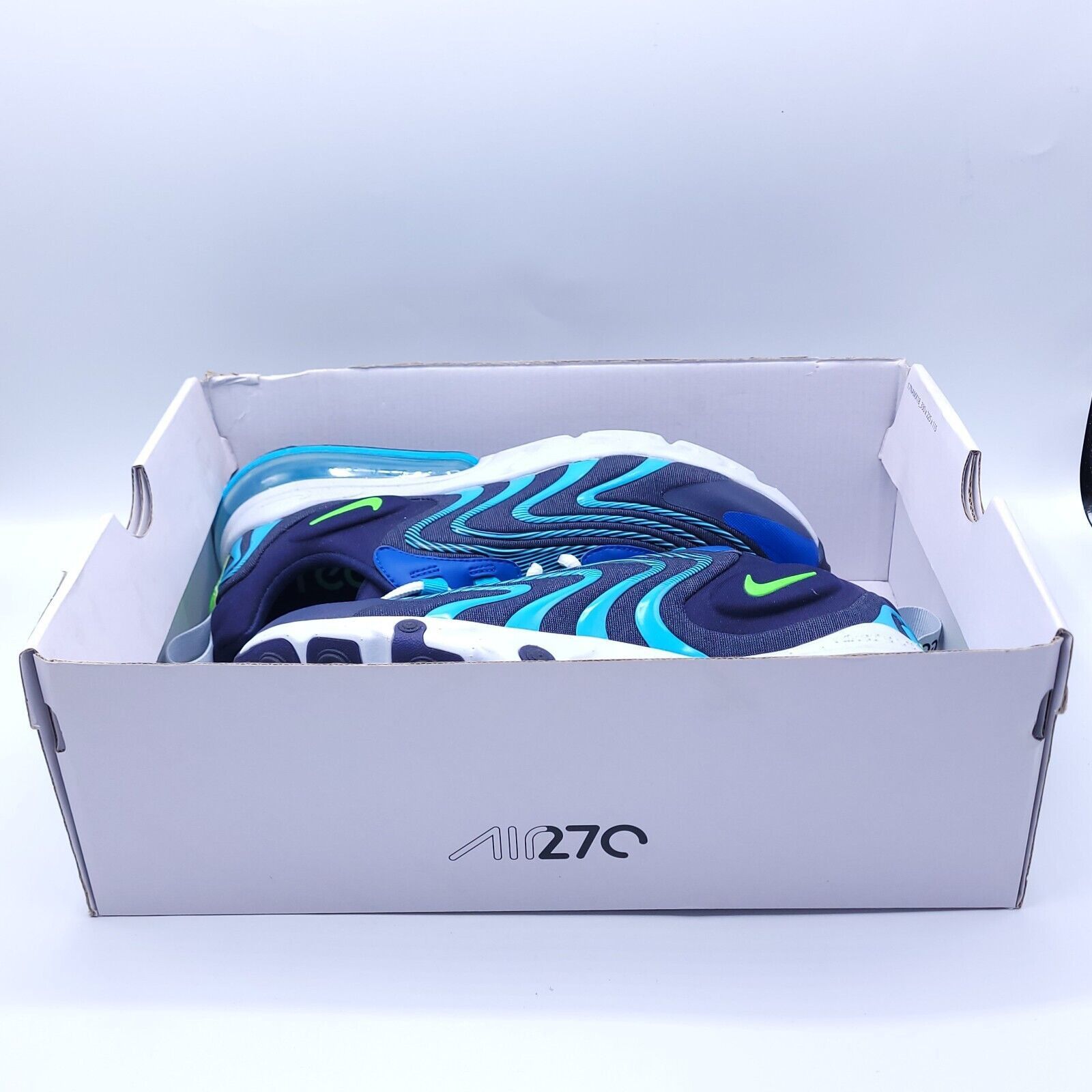 Nike Nike Air Max 270 React Shoe Men Size 7 CJ0579-400 Blue White Size US 7 / EU 40 - 10 Thumbnail