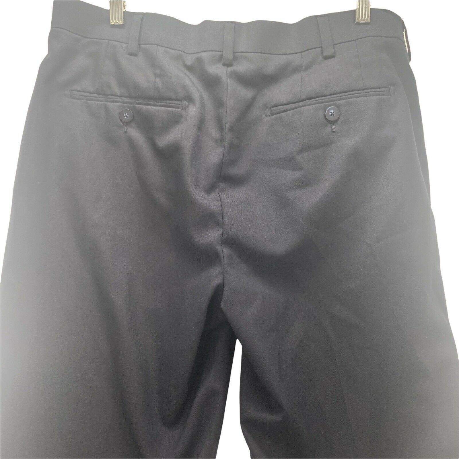 Apt. 9 Apt 9 Mens Dress Pants 36x32 Black Straight Leg Polyester Size US 36 / EU 52 - 3 Thumbnail