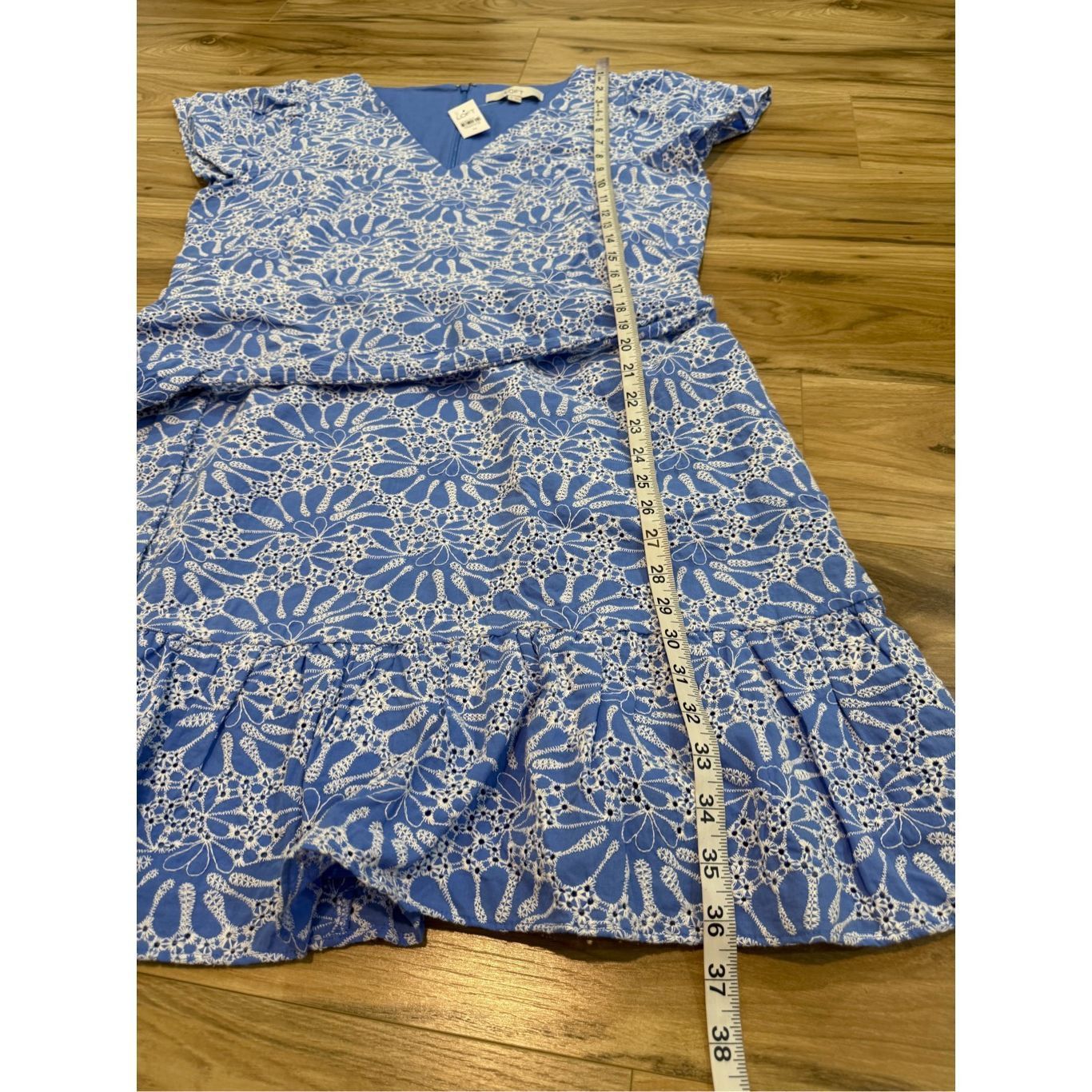 Loft Loft NWT Eyelet Belted Flutter Sleeve Swing Dress Sz 14 Size XL / US 12-14 / IT 48-50 - 10 Thumbnail