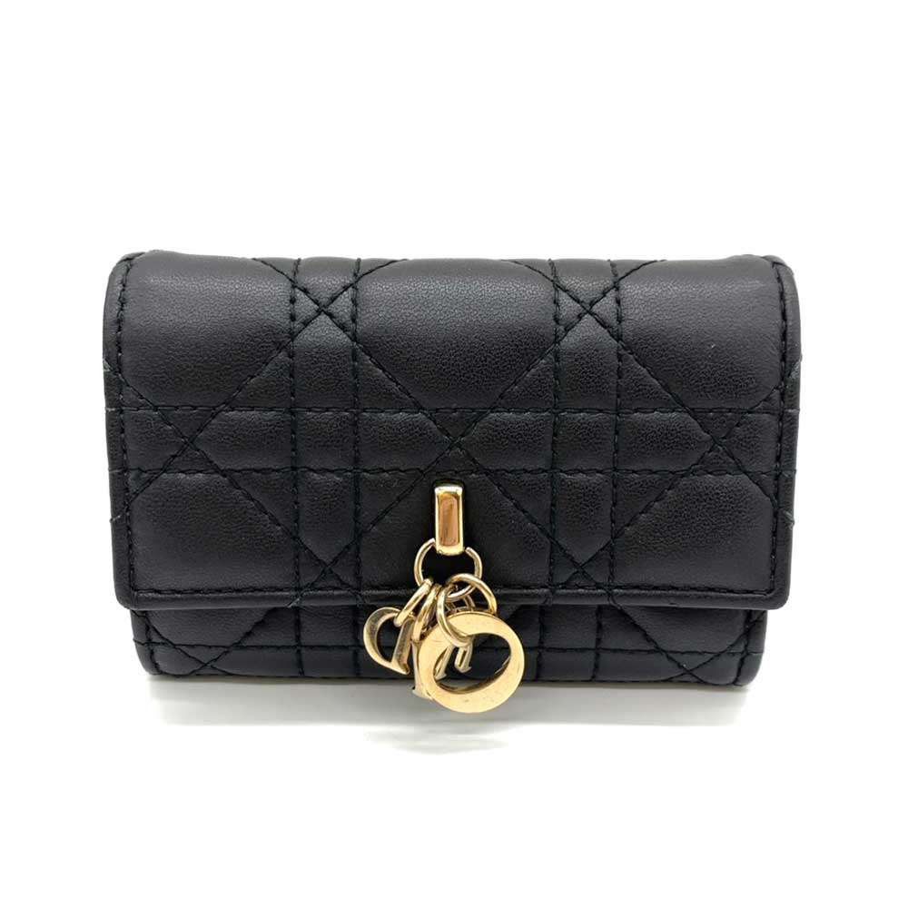 Dior Dior Christian Dior Miss Dior Glycine Wallet Black Leather Leather Short Wallet in Very Good Condition Size ONE SIZE - 1 Thumbnail