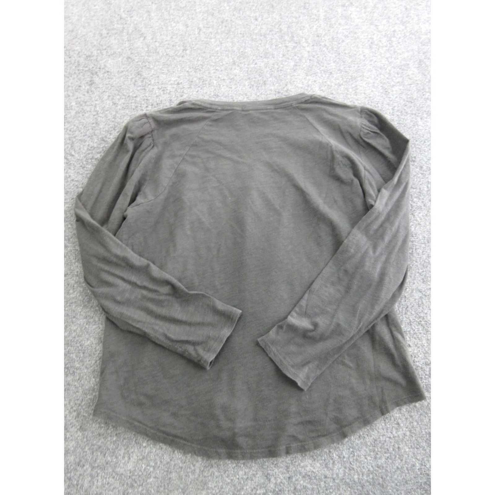 Veronica Beard Veronica Beard Shirt Womens XS Gray Crew Neck Long Sleeve Pima Cotton Jersey Top Size XS / US 0-2 / IT 36-38 - 7 Thumbnail