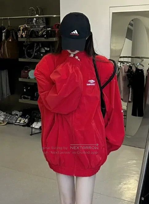 Balenciaga Balenciaga Red double hook windbreaker Size XS / US 0-2 / IT 36-38 - 4 Thumbnail