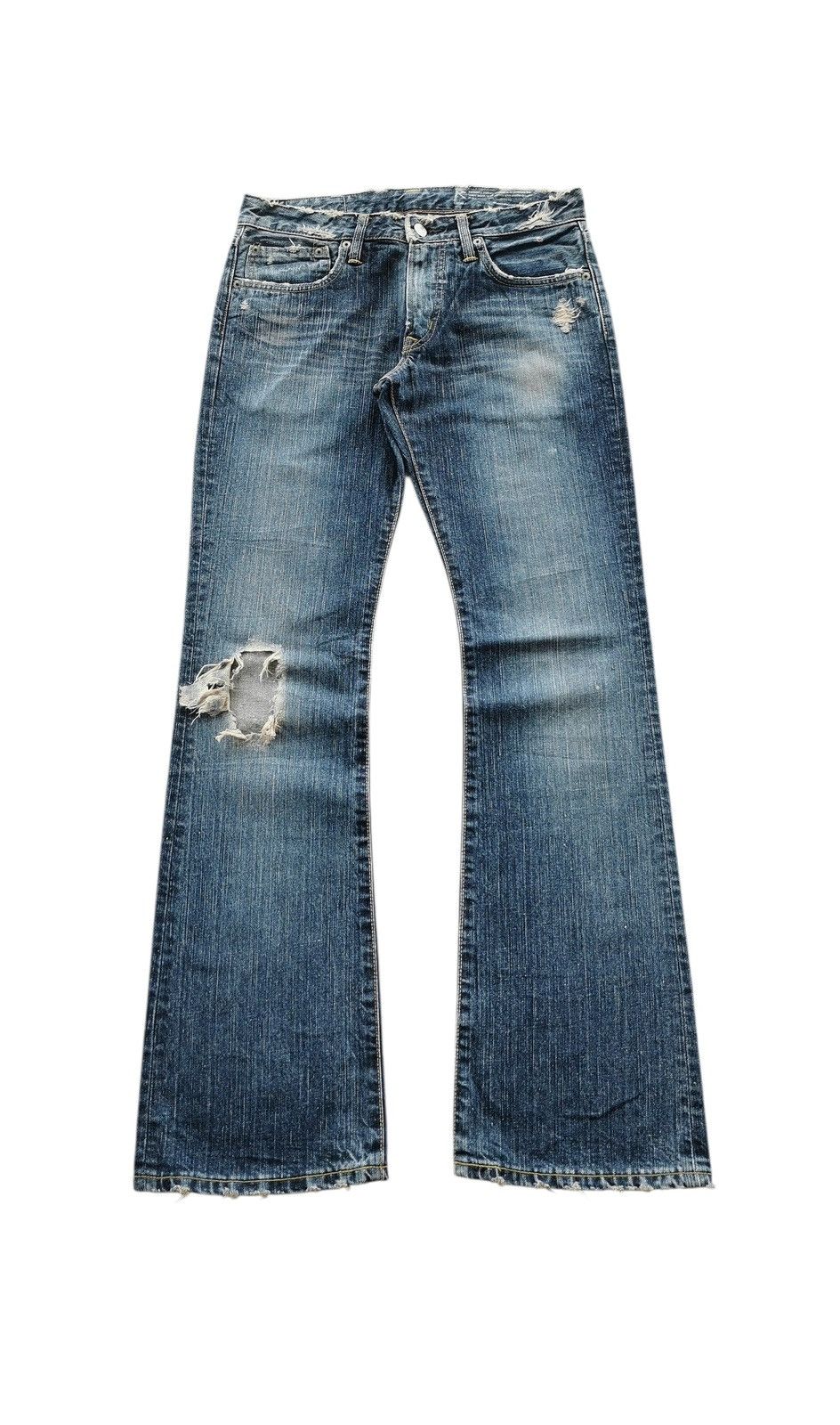 Edwin Edwin Flared Distressed Japan Jeans Vibe Kapital Denim Jeans Size US 30 / EU 46 - 1 Thumbnail