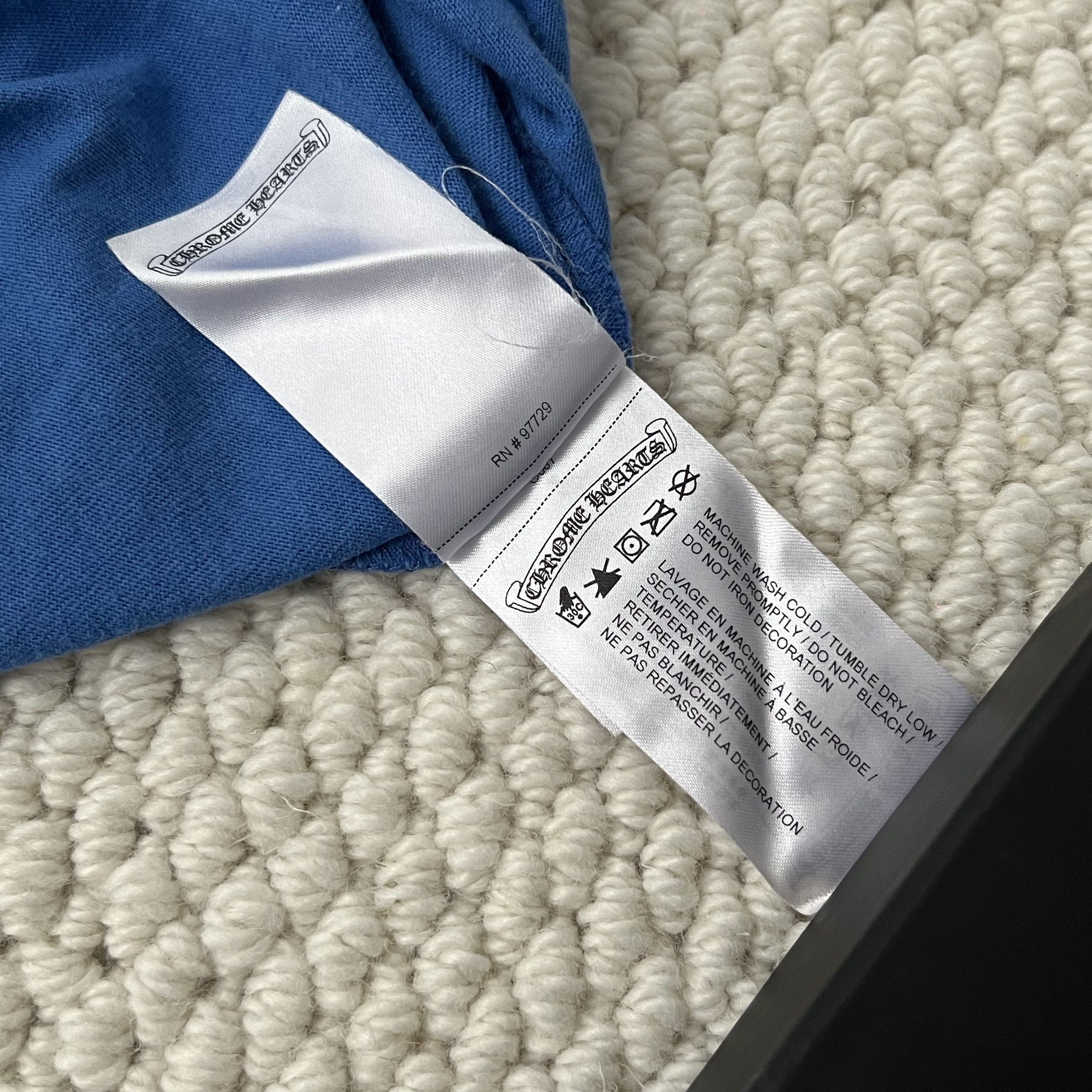 Chrome Hearts CHROME HEARTS 'SCROLL LOGO' TEE BLUE Size M / US 6-8 / IT 42-44 - 6 Thumbnail
