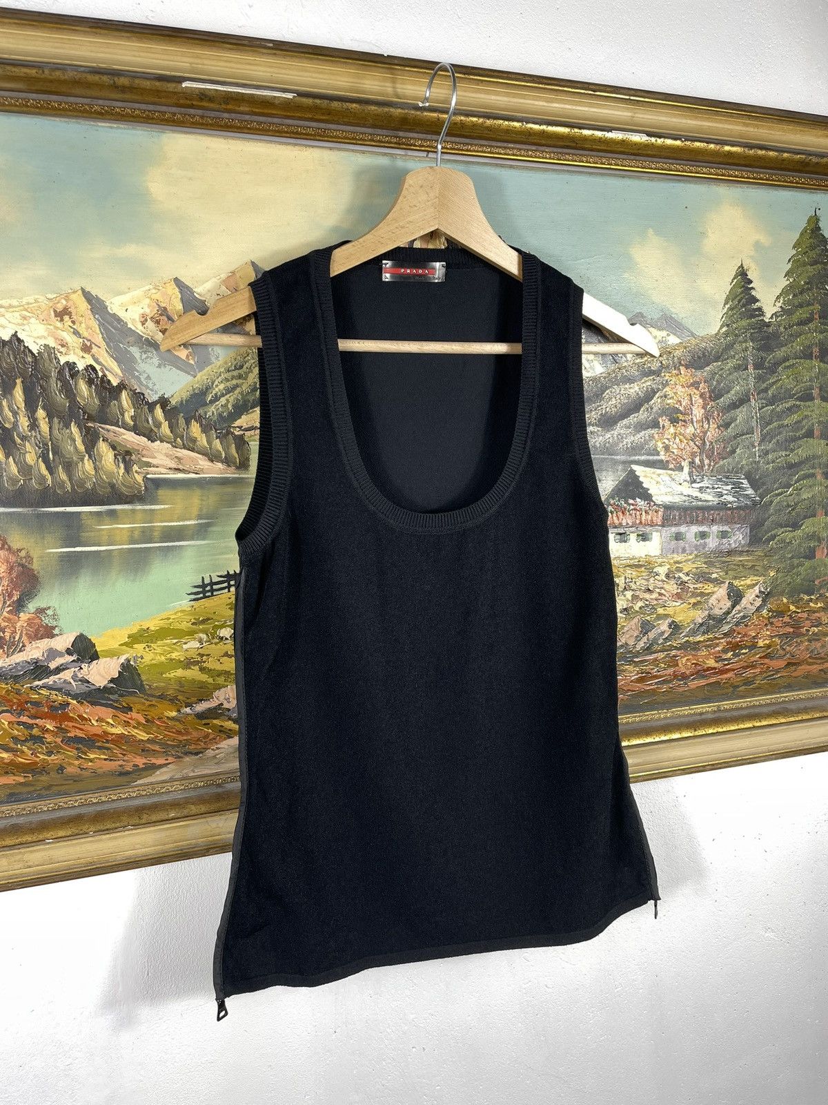 Prada × Vintage Prada Vintage Retro Y2k 00s Nylon Mesh Tank Top Blouse Size M / US 6-8 / IT 42-44 - 2 Thumbnail