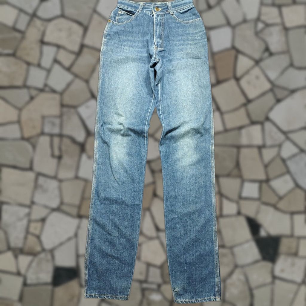 Denime VINTAGE Braxton Jeans Women 22 x 34 Denim Stretch 5-Pocket Blue Tapered Straight Rise High Zipper Closure Mens? Women? Size 40" / US 18 - 1 Thumbnail