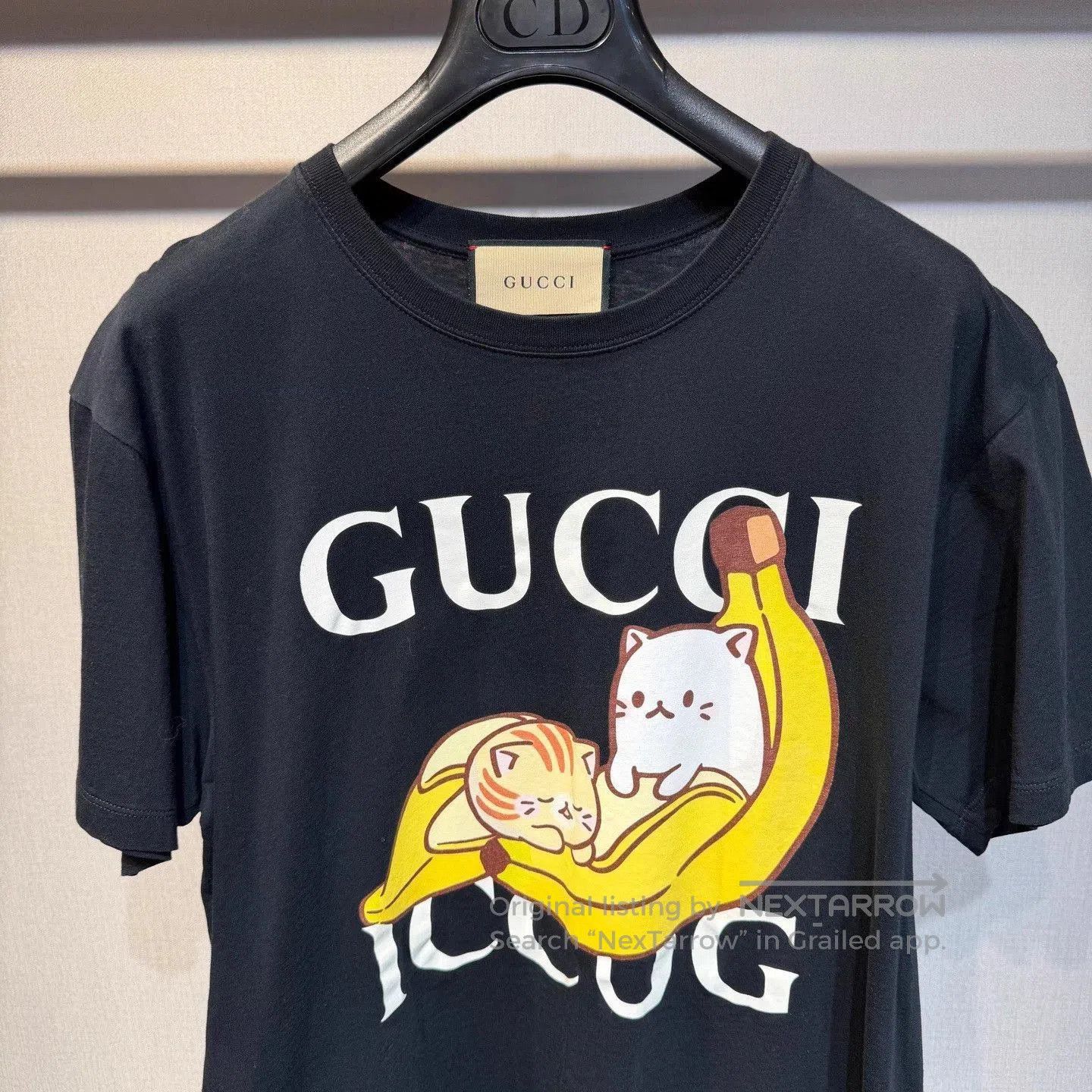 Gucci Black Short Sleeve Graphic T-Shirt with Banana & Cats. Size US S / EU 44-46 / 1 - 3 Thumbnail