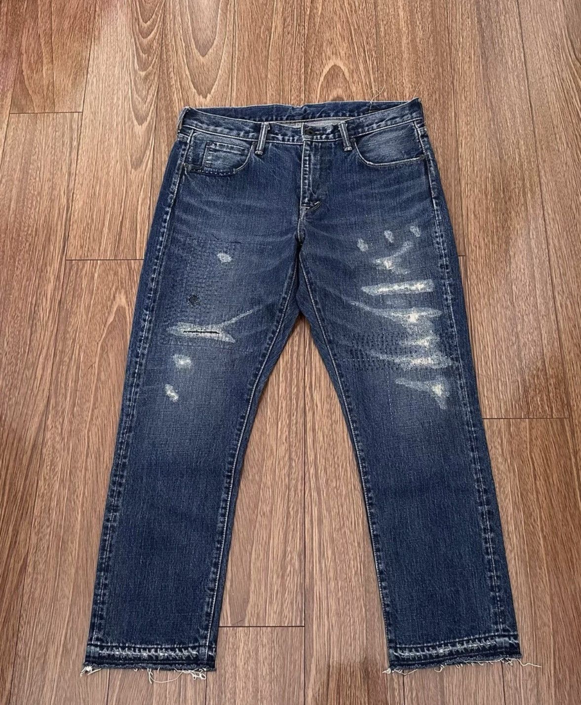 KURO KURO - Washed & Destroyed Denim Jeans Size US 32 / EU 48 - 1 Thumbnail