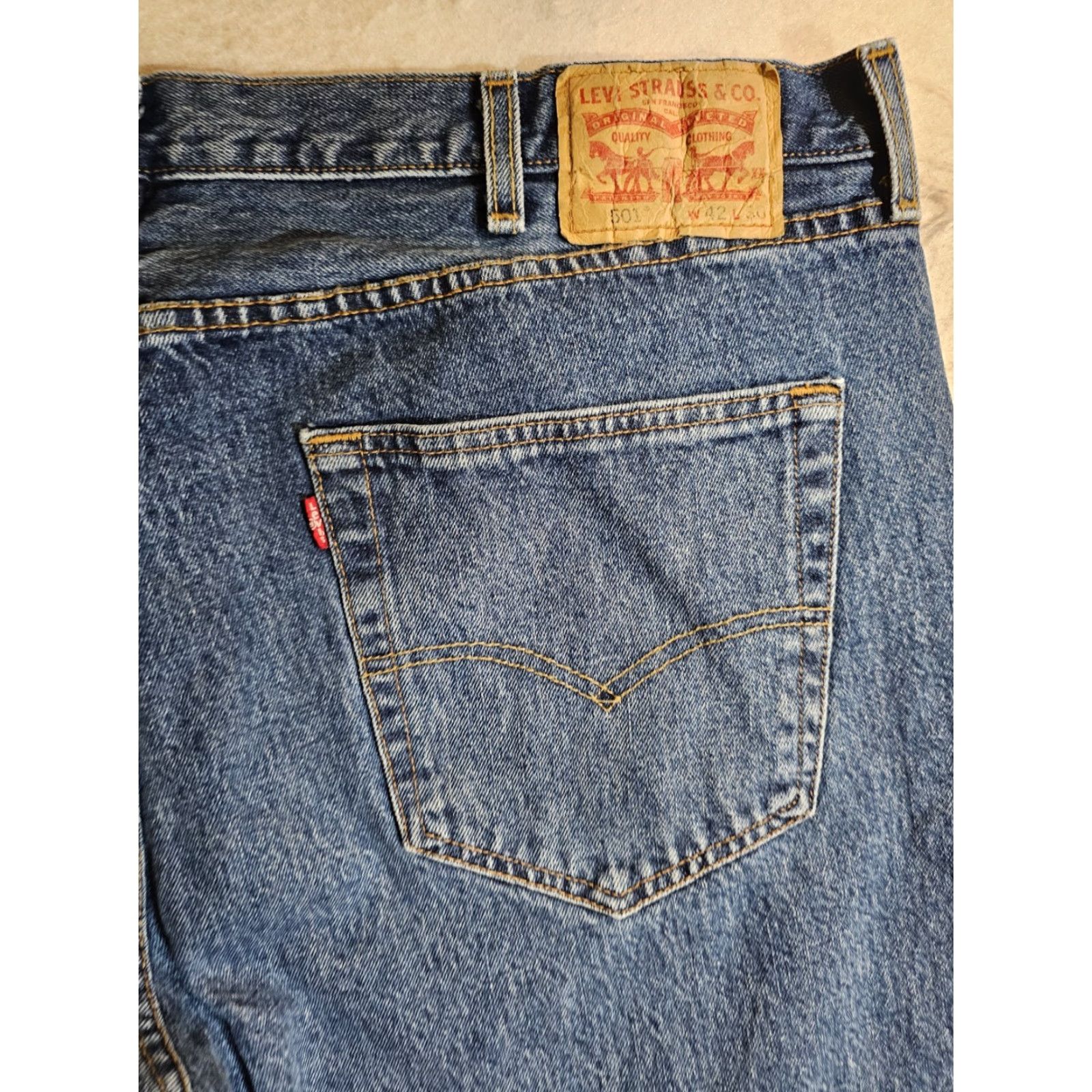 Levi's VINTAGE Levi's 501 XX Jeans Mens Size 42x30 Blue Medium Wash Denim Cotton 90s Theme 5-Pocket Design Regular Fit Straight Size US 42 / EU 58 - 6 Thumbnail