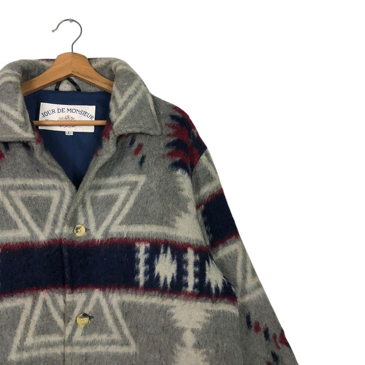 Japanese Brand 🔥VINTAGE WOOL JACKET NAVAJO JOUR DE MONSIEUR ISSEY MIYAKE Size US L / EU 52-54 / 3 - 8 Thumbnail