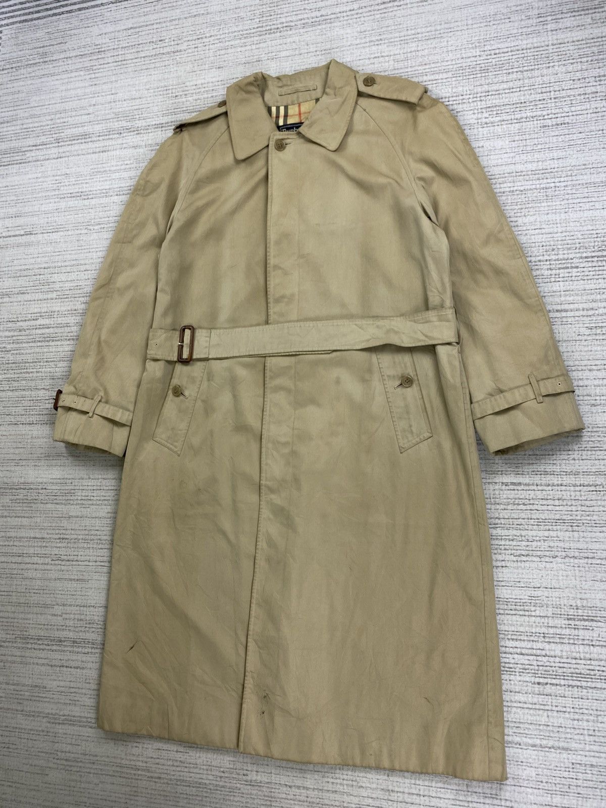 Burberry Vintage 90s Burberrys Nova Check Trench Coat Jacket Size US M / EU 48-50 / 2 - 5 Thumbnail