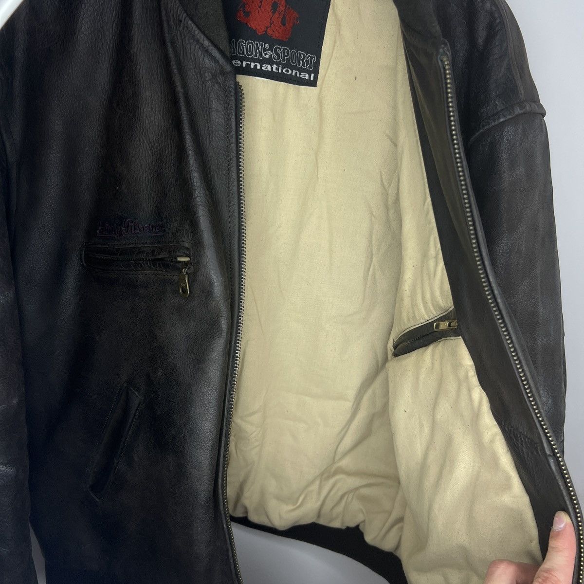 Vintage Vintage Heavy Flight Bomber Leather Jacket 90s Brown Size US XL / EU 56 / 4 - 9 Thumbnail