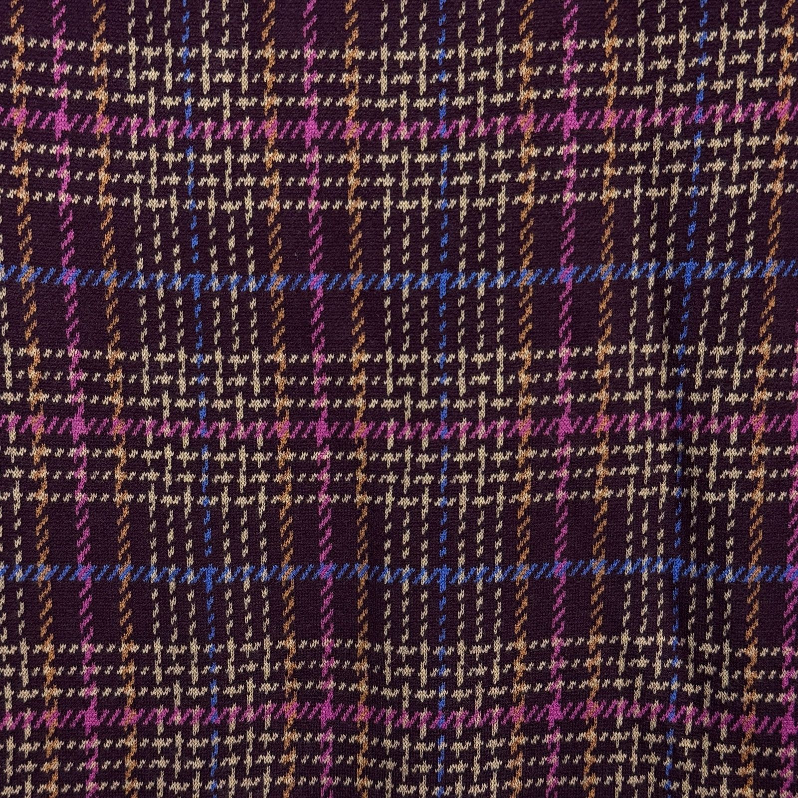 Ann Taylor Ann Taylor Women's Medium Purple Plaid Stretch Pencil Skirt Size 31" - 3 Thumbnail