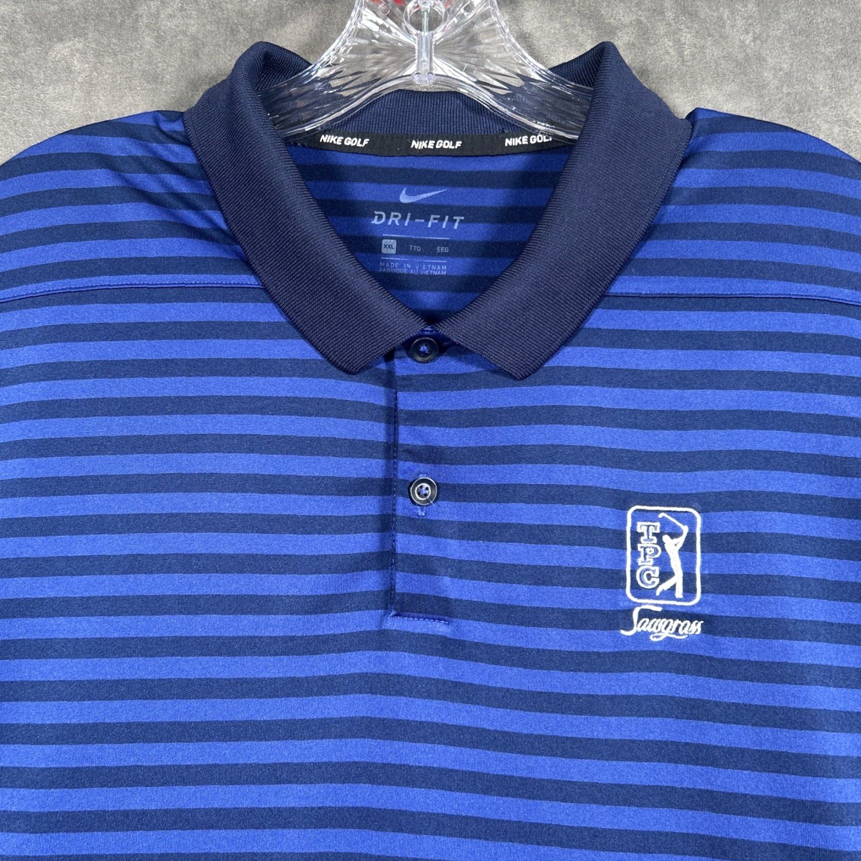 Nike Nike Golf Polo TPC Sawgrass Mens XXL Dri Fit Blue Performance Stretch Polo Shirt Size US XXL / EU 58 / 5 - 2 Thumbnail