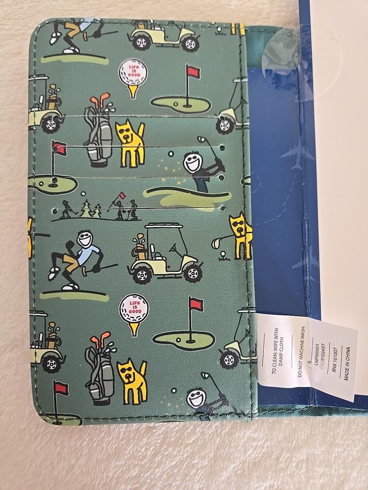 Life is Good Life is Good Passport Wallet Golf Interior Card Slots New Size ONE SIZE - 4 Thumbnail