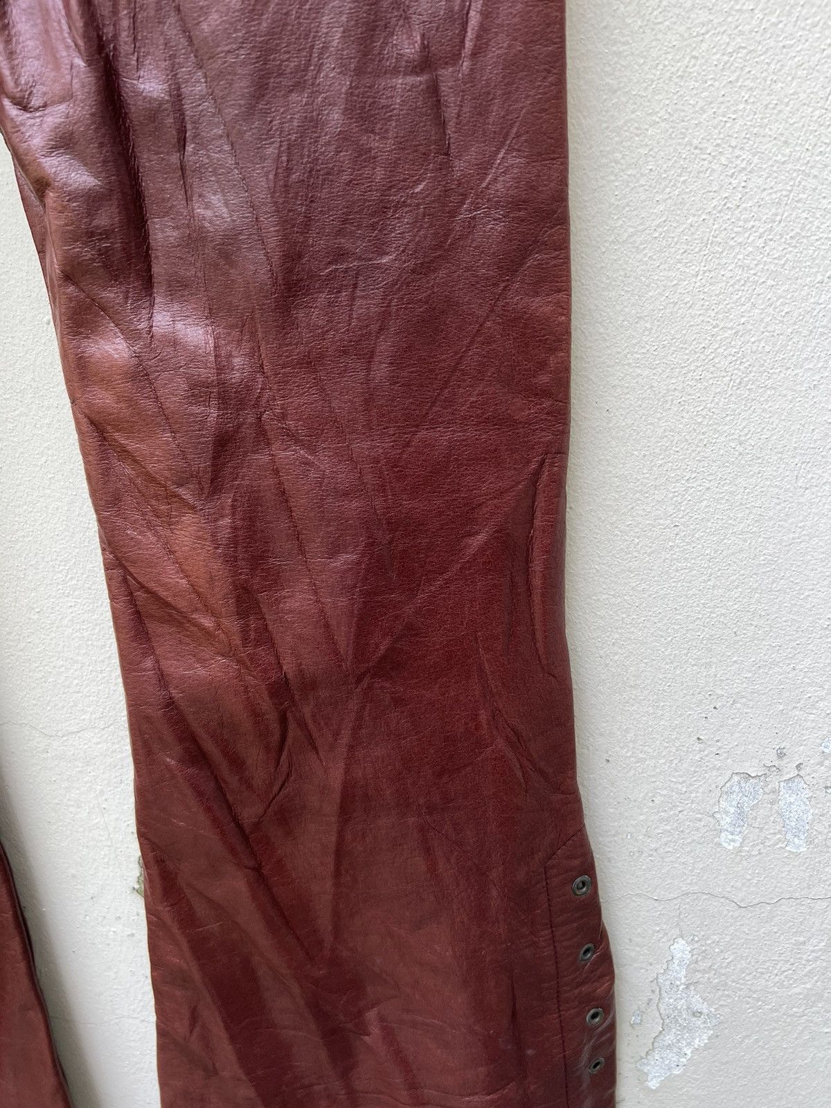 Tornado Mart Vintage Tornado Mart Patina Leather Super Flare Pant Size US 31 - 17 Thumbnail