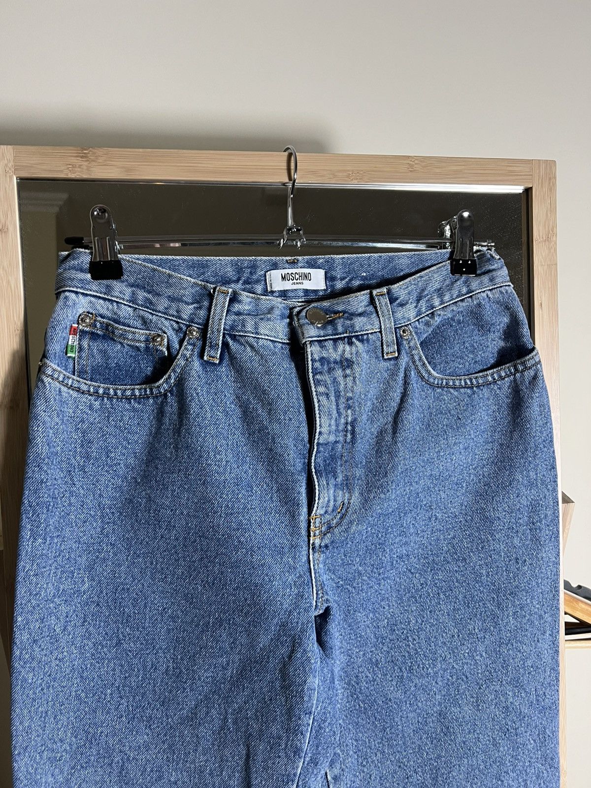 Moschino 🇮🇹90’s Vintage Moschino Metal Peace Relaxed Mom Jeans Size 29 Size 29" - 8 Thumbnail