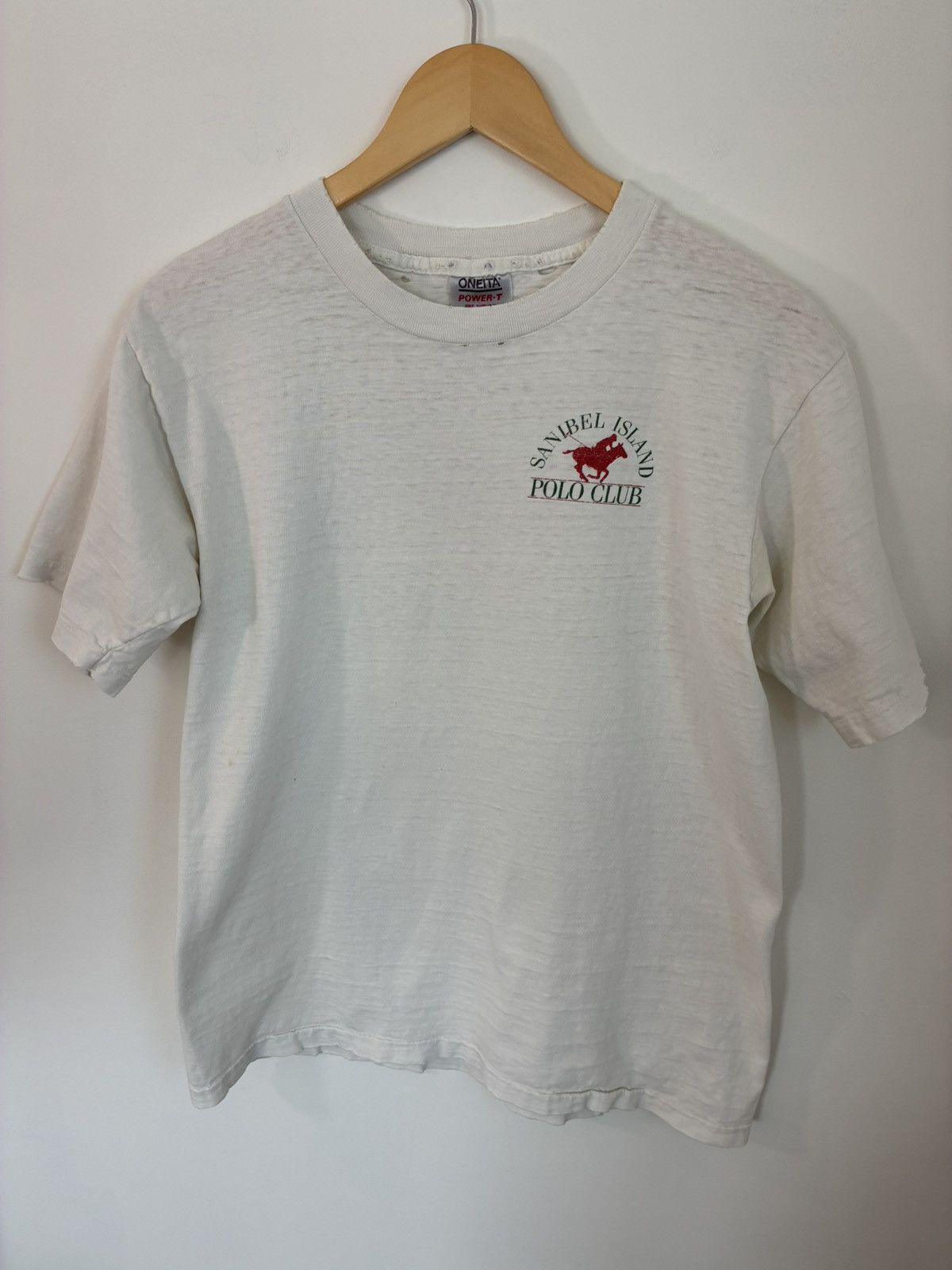 Vintage Thrashed Single Stitch Sanibel Polo Club Faded Tee Size US L / EU 52-54 / 3 - 1 Thumbnail