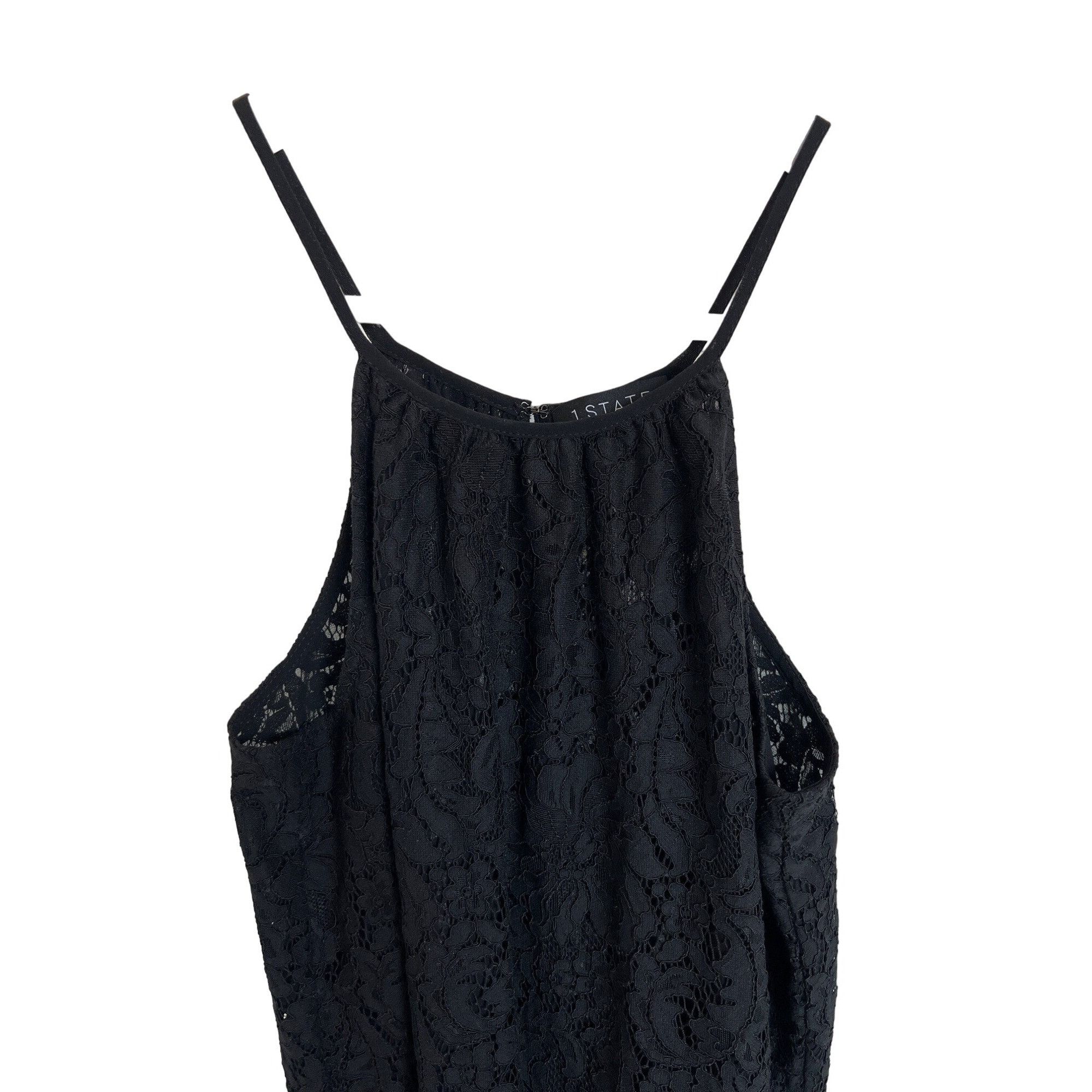 REVOLVE 1. State Black Lace Halter Top Size XS / US 0-2 / IT 36-38 - 4 Thumbnail