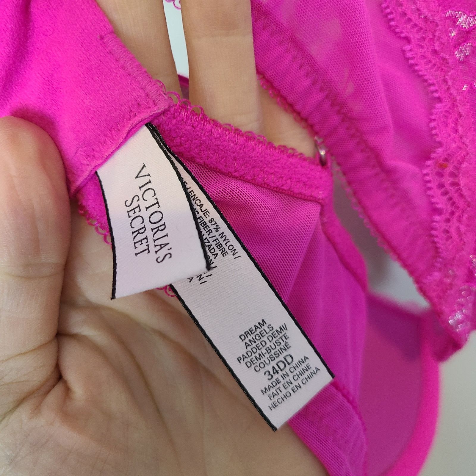 Victoria's Secret Victorias Secret Lace Metallic Dream Angel Padded Demi Bra Size ONE SIZE - 4 Thumbnail
