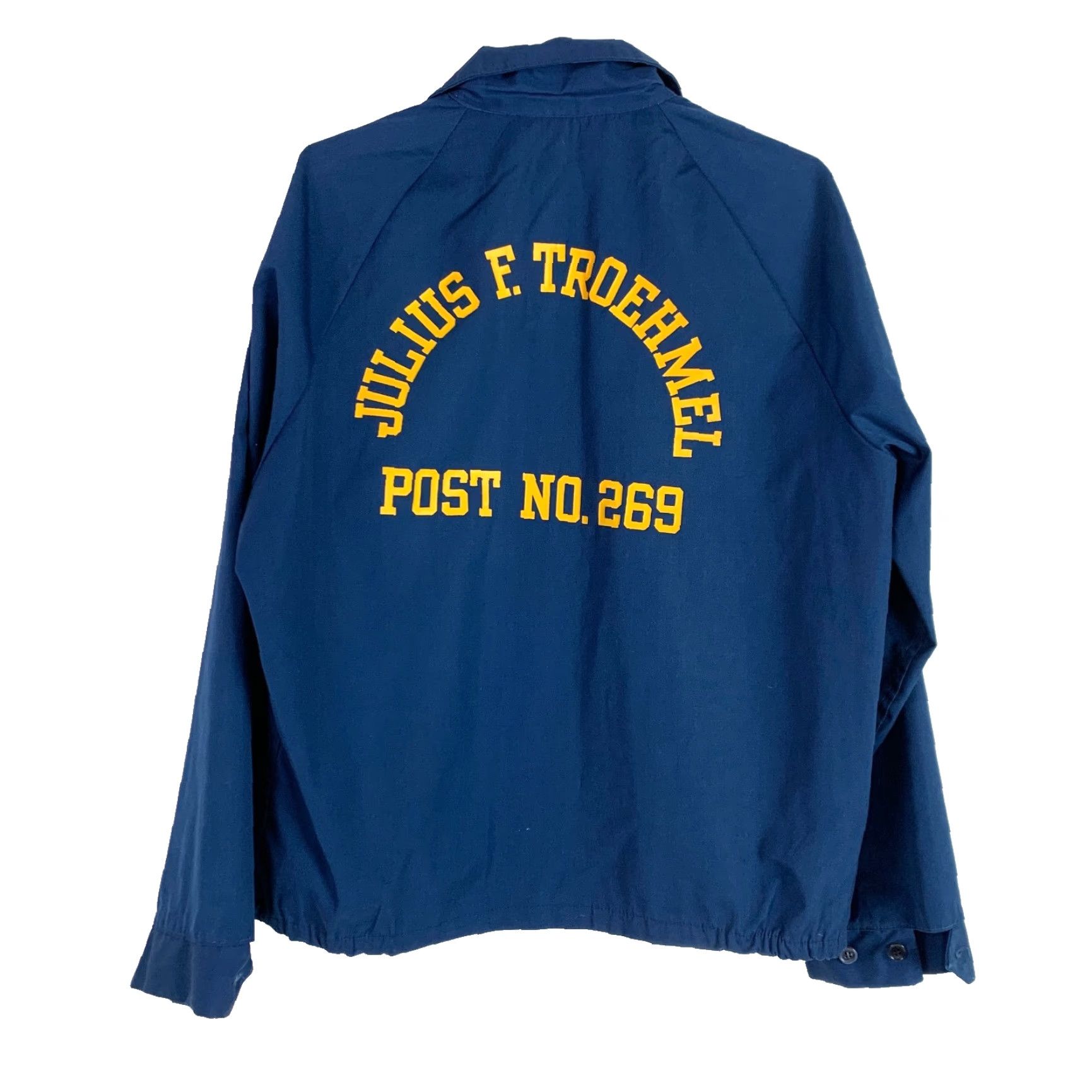 Velva Sheen VINTAGE Velva Sheen American Legion Julius Troehmel 269 Full Zip Jacket Large Men Jacket Blue 24" Chest Zip Stand-Up Windbreaker Casual 90s Theme Mens Size US L / EU 52-54 / 3 - 6 Thumbnail