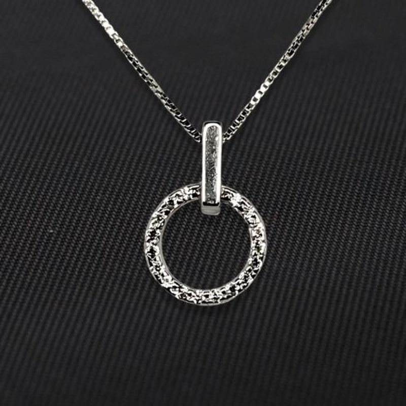 Other Circle Pendant Necklace Micro Paved 925 Sterling Silver NWT Size ONE SIZE - 1 Thumbnail