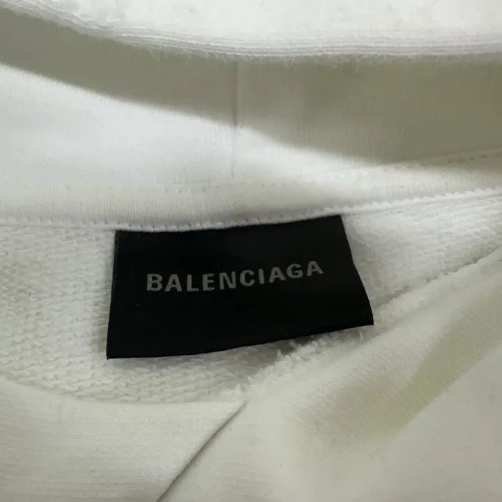 Balenciaga Balenciaga White Hand Drawn Logo Hoodie 0079-2507 Size US XS / EU 42 / 0 - 5 Thumbnail