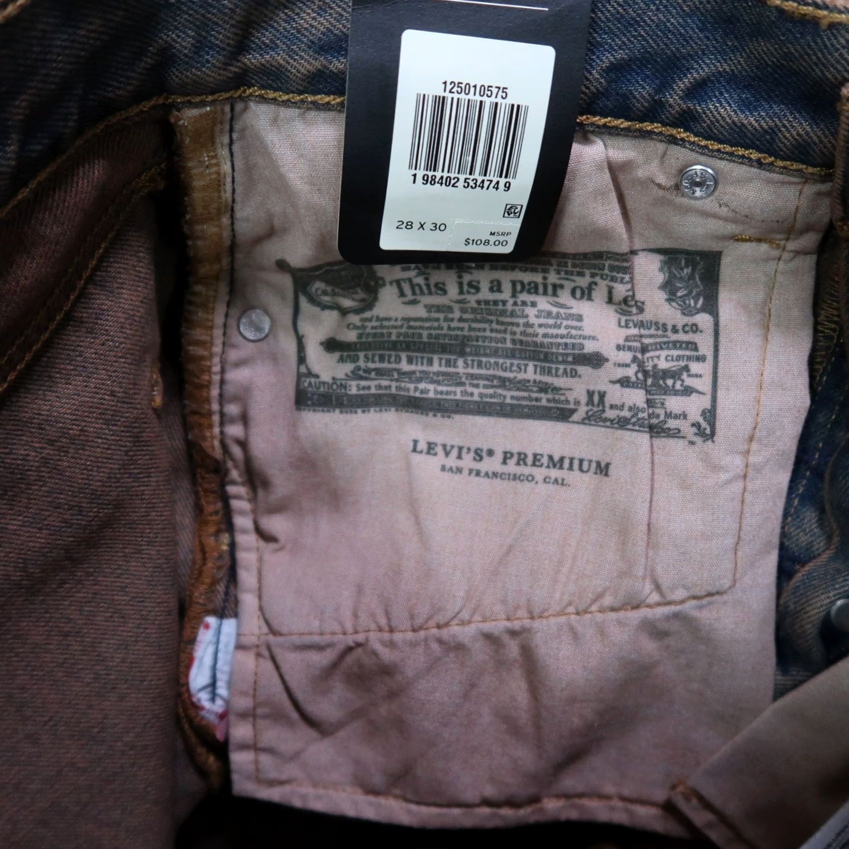 Levi's VINTAGE Levi's 501 Premium Straight Leg Jeans Women 28x30 Brown Denim NEW Size 28" / US 6 / IT 42 - 6 Thumbnail