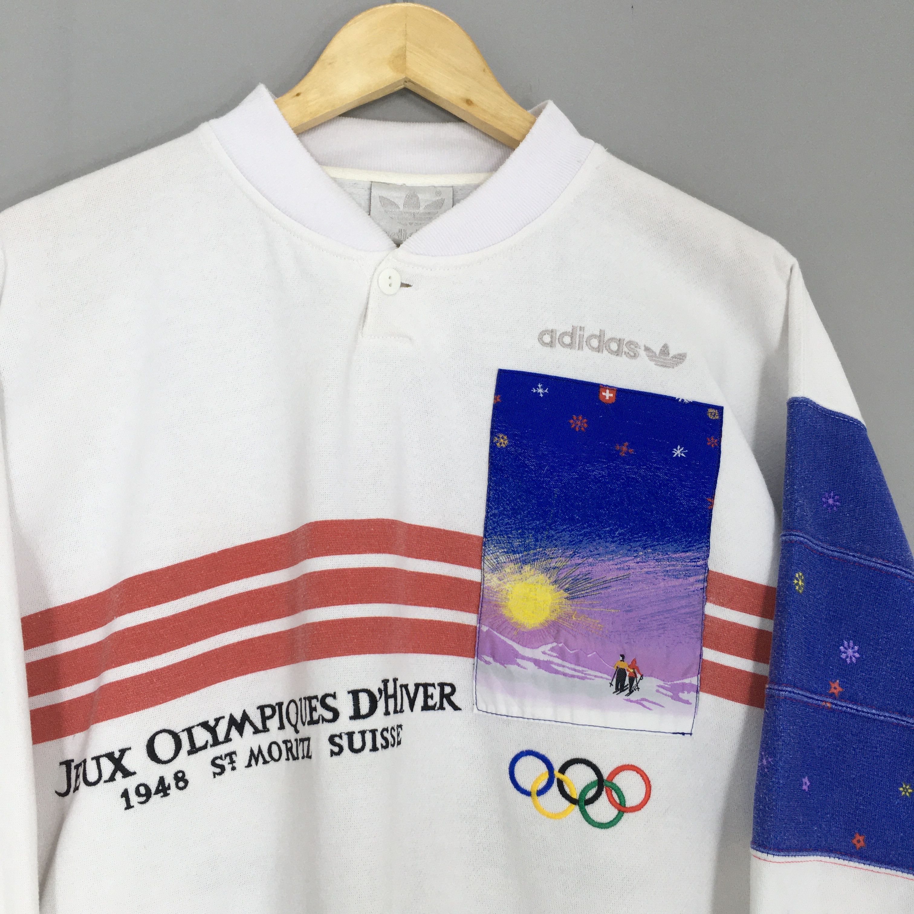 Adidas × USA Olympics × Vintage 1980 RARE Adidas Moscow Olympics Crewneck Sweatshirt White Size US L / EU 52-54 / 3 - 2 Thumbnail