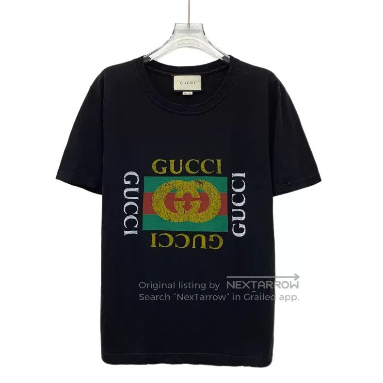Gucci Gucci Black logo letter print cotton round-neck short-slee Size XS / US 0-2 / IT 36-38 - 1 Thumbnail