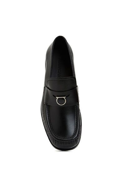 Salvatore Ferragamo o1s1rm0924 Leather Loafers in Black Size US 7 / EU 40 - 4 Thumbnail