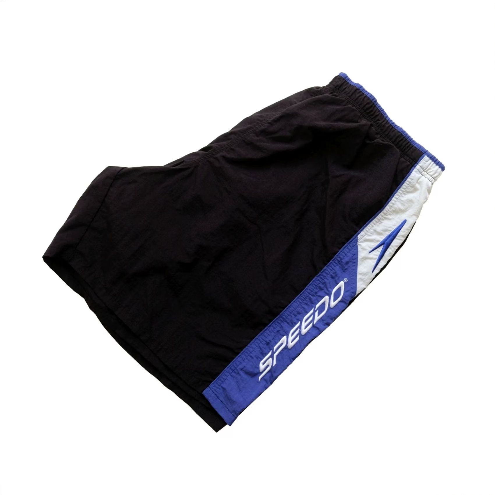 Speedo VINTAGE Speedo SWIM Trunks Bottom XL Men 90s 9" 32" Waist 100% Nylon Black Blue Pockets Drawstring Lined Shorts Size US 36 / EU 52 - 2 Thumbnail