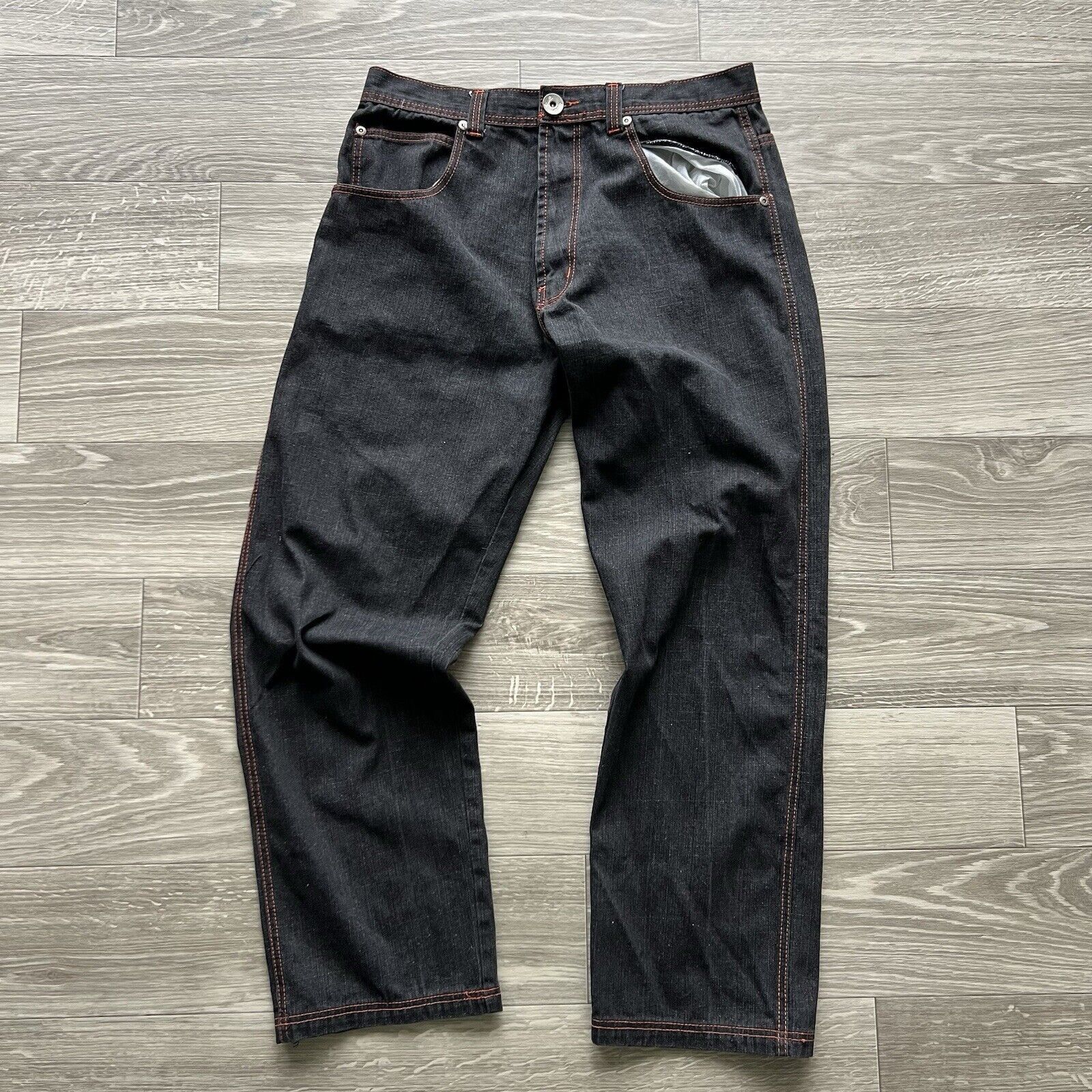 Other Baggy Jeans Mens 36 Y2K Embroidered Grunge Skater Halloween Size US 36 / EU 52 - 5 Thumbnail