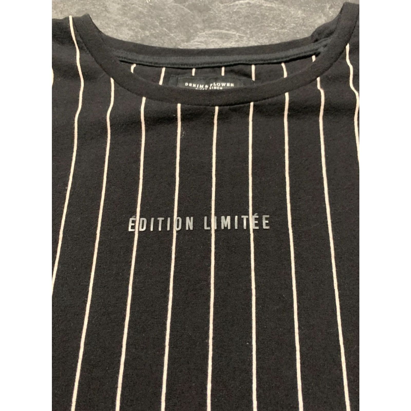 Denime Denim & Flower Ricky Singh Black Striped Short Sleeve XL Limited Edition Mens T Shirt Size US XL / EU 56 / 4 - 3 Thumbnail
