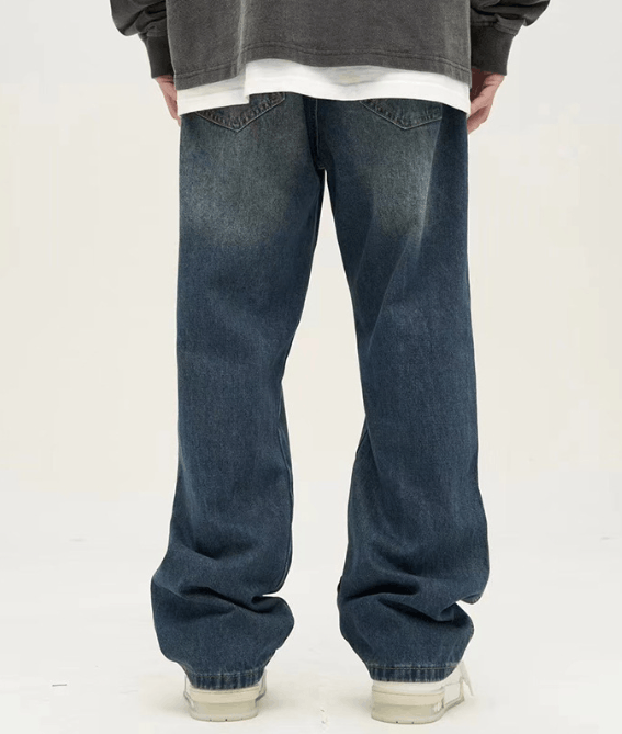 Japanese Brand Retro trend washed dark blue loose casual jeans y2k Size US 34 / EU 50 - 4 Thumbnail