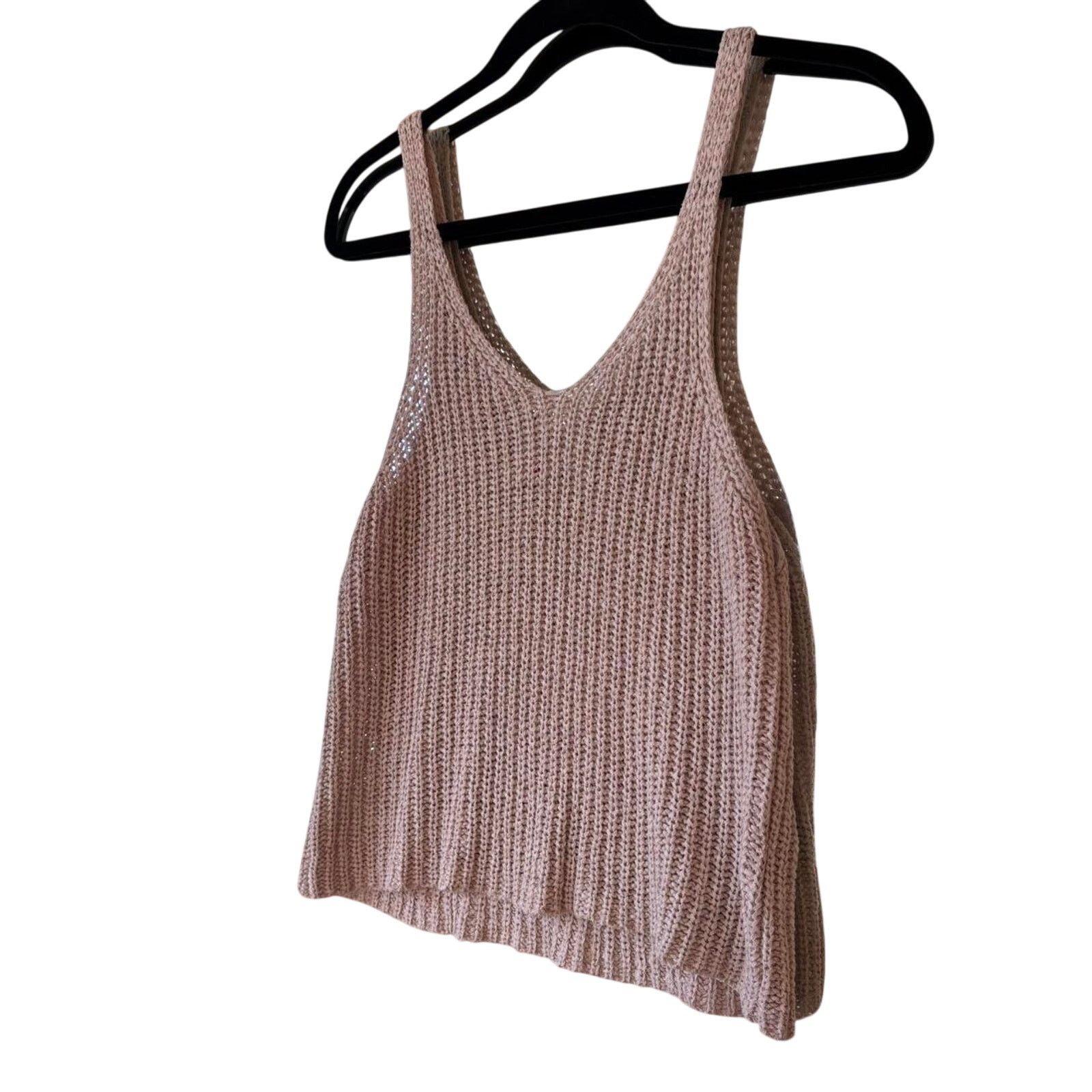 Vintage 8 Red Butterflies Beige Knit Sweater Tank Boho Bohemian Size S / US 4 / IT 40 - 3 Thumbnail