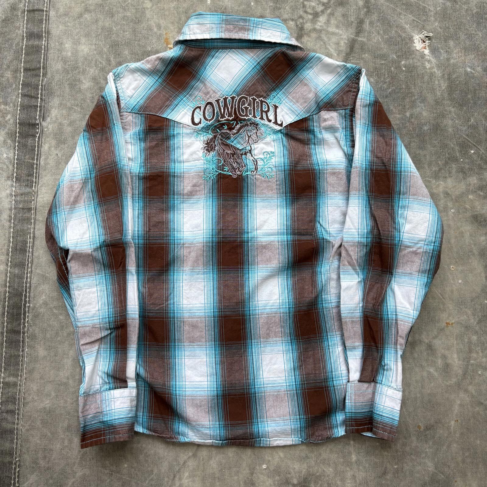 Vintage Vintage Y2K Cowgirl Hardware Pearl Snap Plaid Western Shirt Size S / US 4 / IT 40 - 2 Thumbnail
