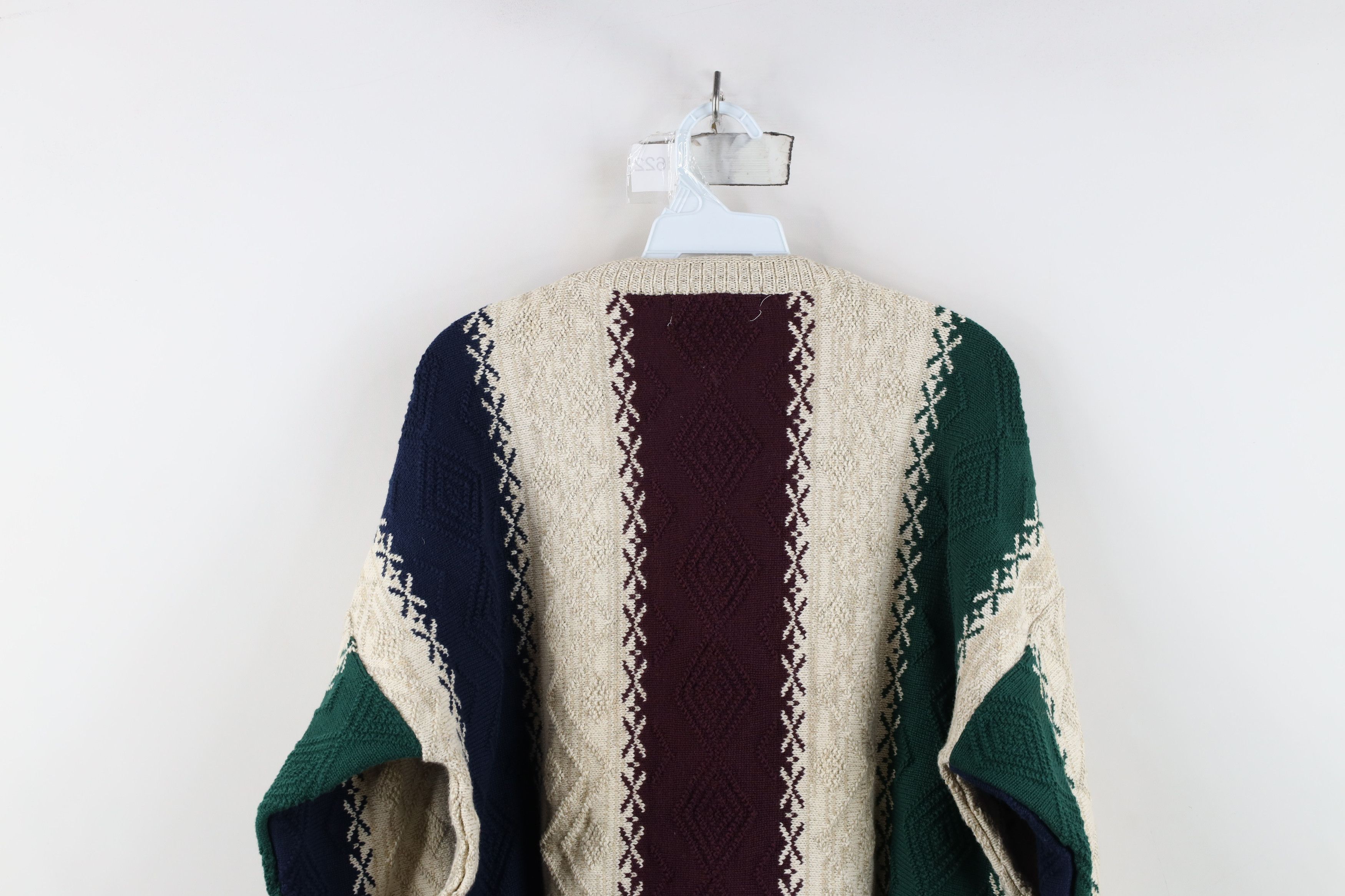 Vintage Deadstock Vintage 90s Streetwear Diamond Knit Sweater USA Size US L / EU 52-54 / 3 - 9 Thumbnail