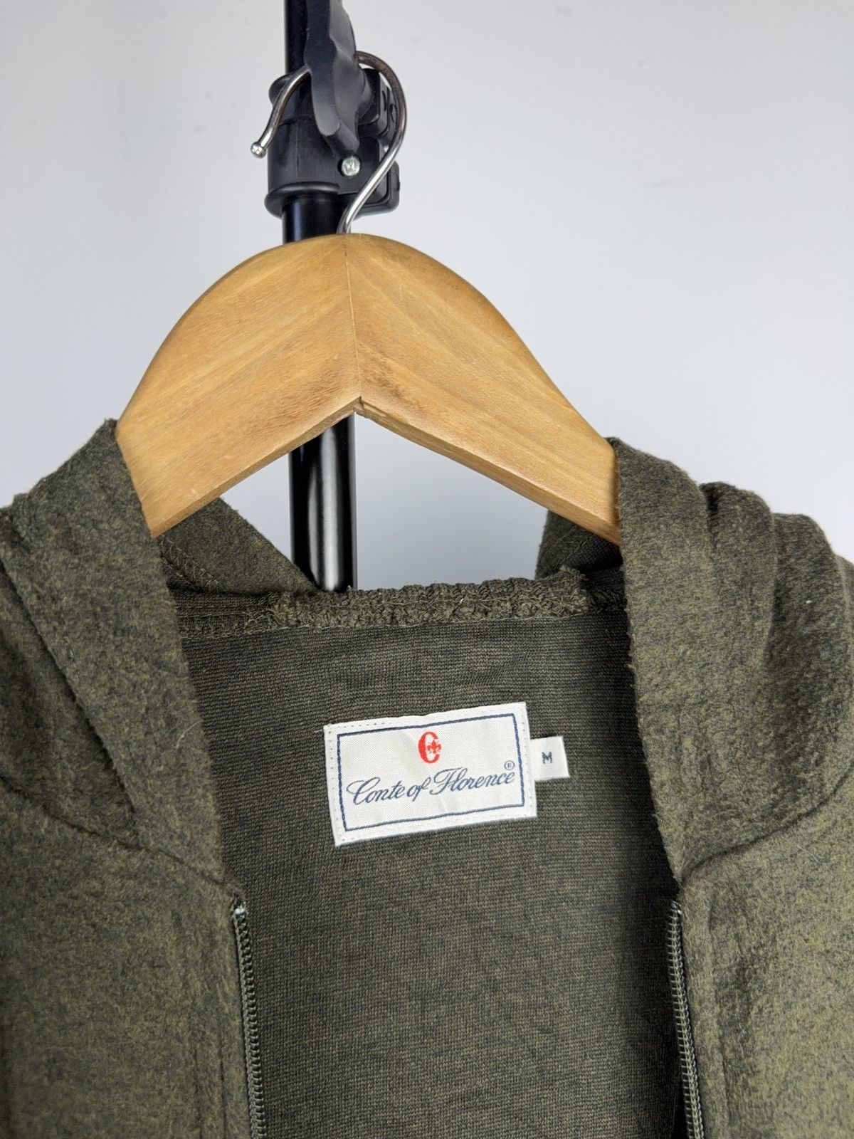 Conte of Florence 00s Conte of Florence Olive Fleece / Knit Zip Hoodie Italian Size M / US 6-8 / IT 42-44 - 14 Thumbnail