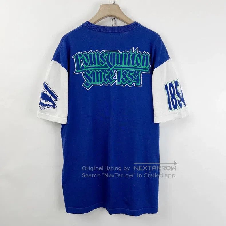 Louis Vuitton Louis Vuitton 1854 White and Blue Knit Short Sleeve Size US XXL / EU 58 / 5 - 2 Thumbnail