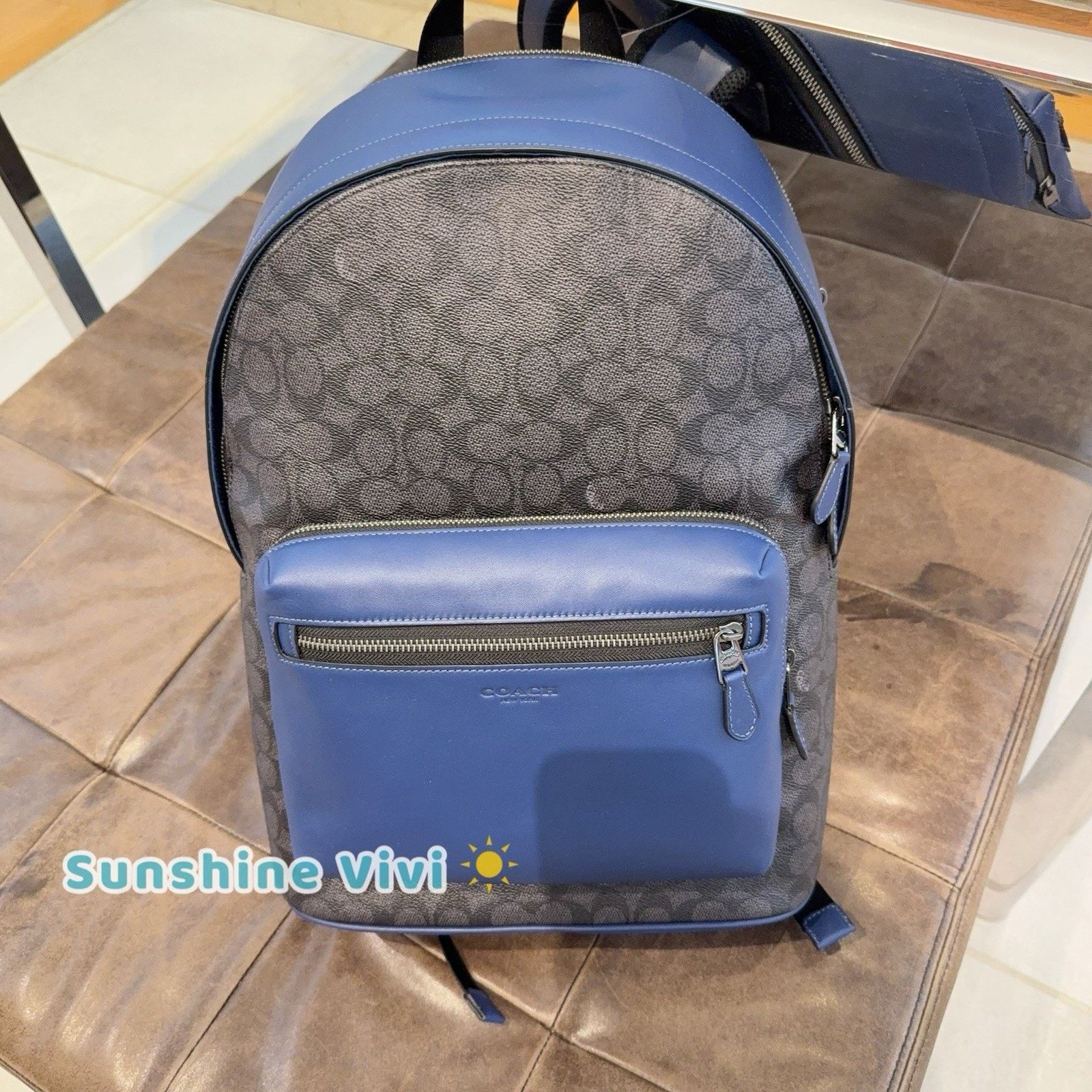Coach NWT Coach West Backpack In Colorblock CAX44 Deep Blue 