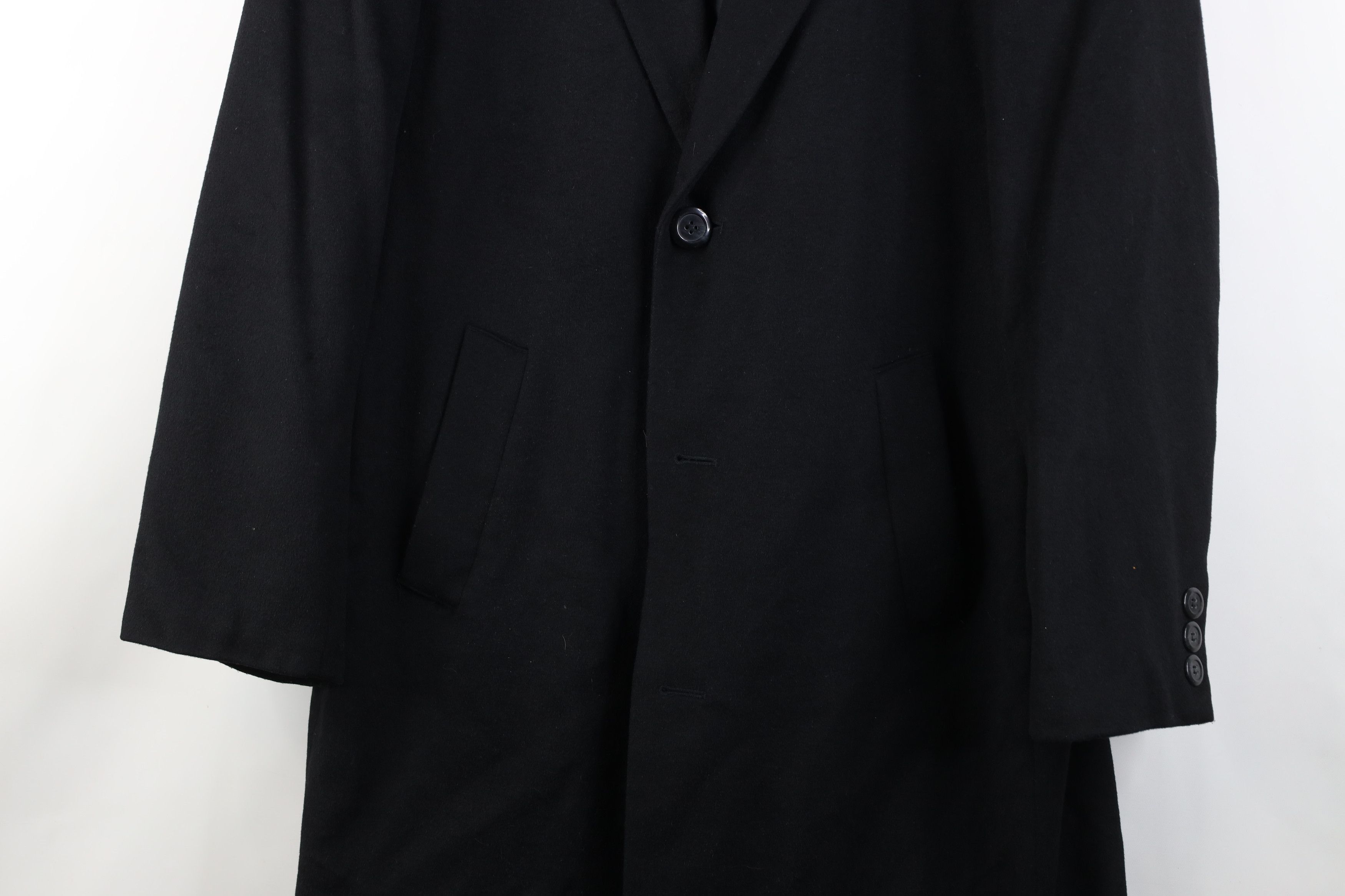 Vintage Vintage Streetwear Cashmere Button Overcoat Jacket Black Size US XXL / EU 58 / 5 - 3 Thumbnail