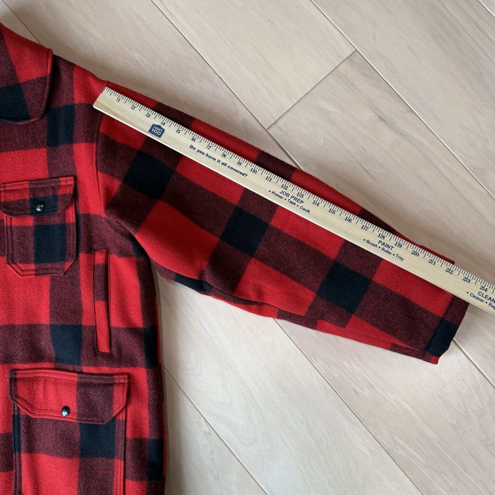 Original Montgomery Vintage Wards Western Buffalo Plaid Wool Coat 44 Red Black Size US L / EU 52-54 / 3 - 4 Thumbnail