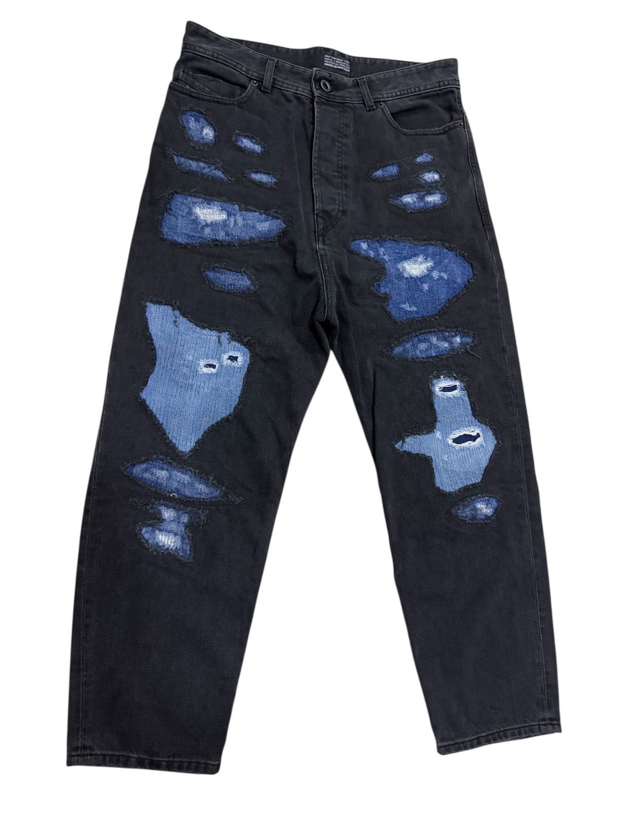 Diesel Black Gold ARCHIVAL ITALY BRAND DIESEL BLACK & GOLD DISTRESS DESIGN Size US 30 / EU 46 - 2 Thumbnail