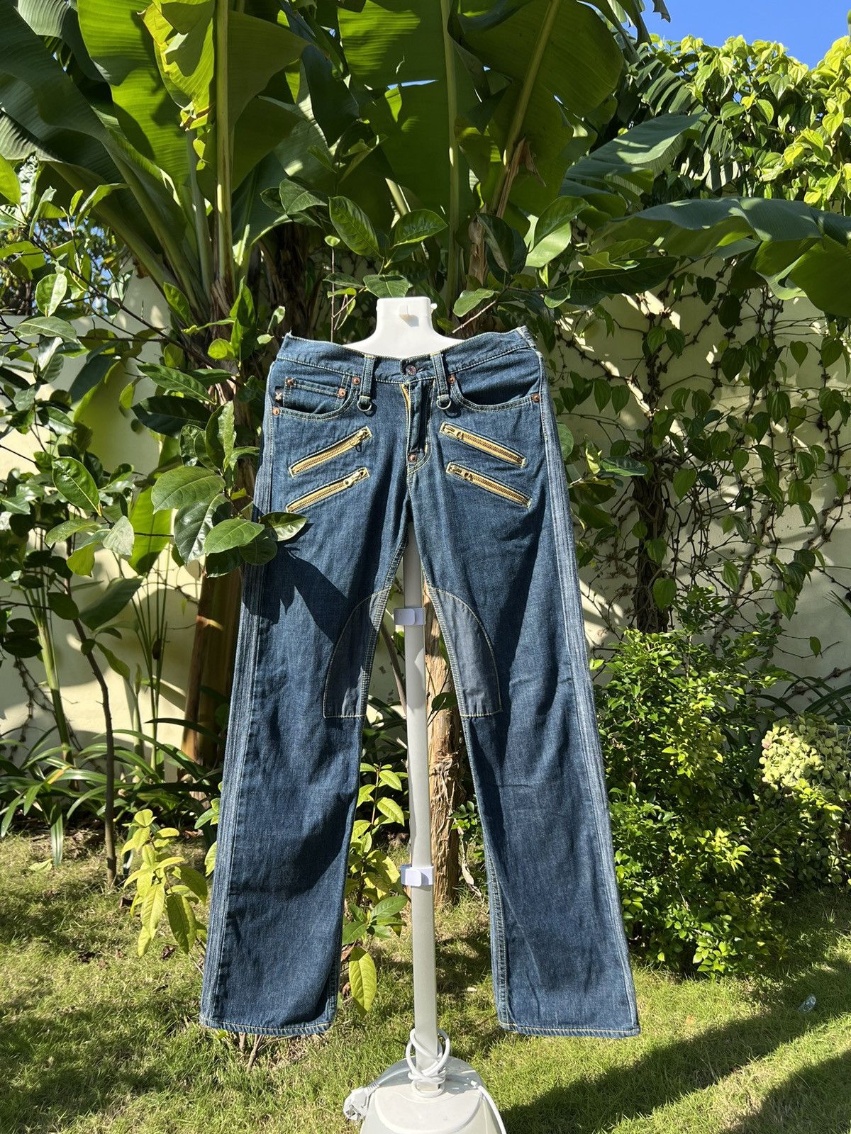 90’s YEN BY MICHIKO KOSHINO RARE RETRO JEANS ZIPPER 2 SIDES