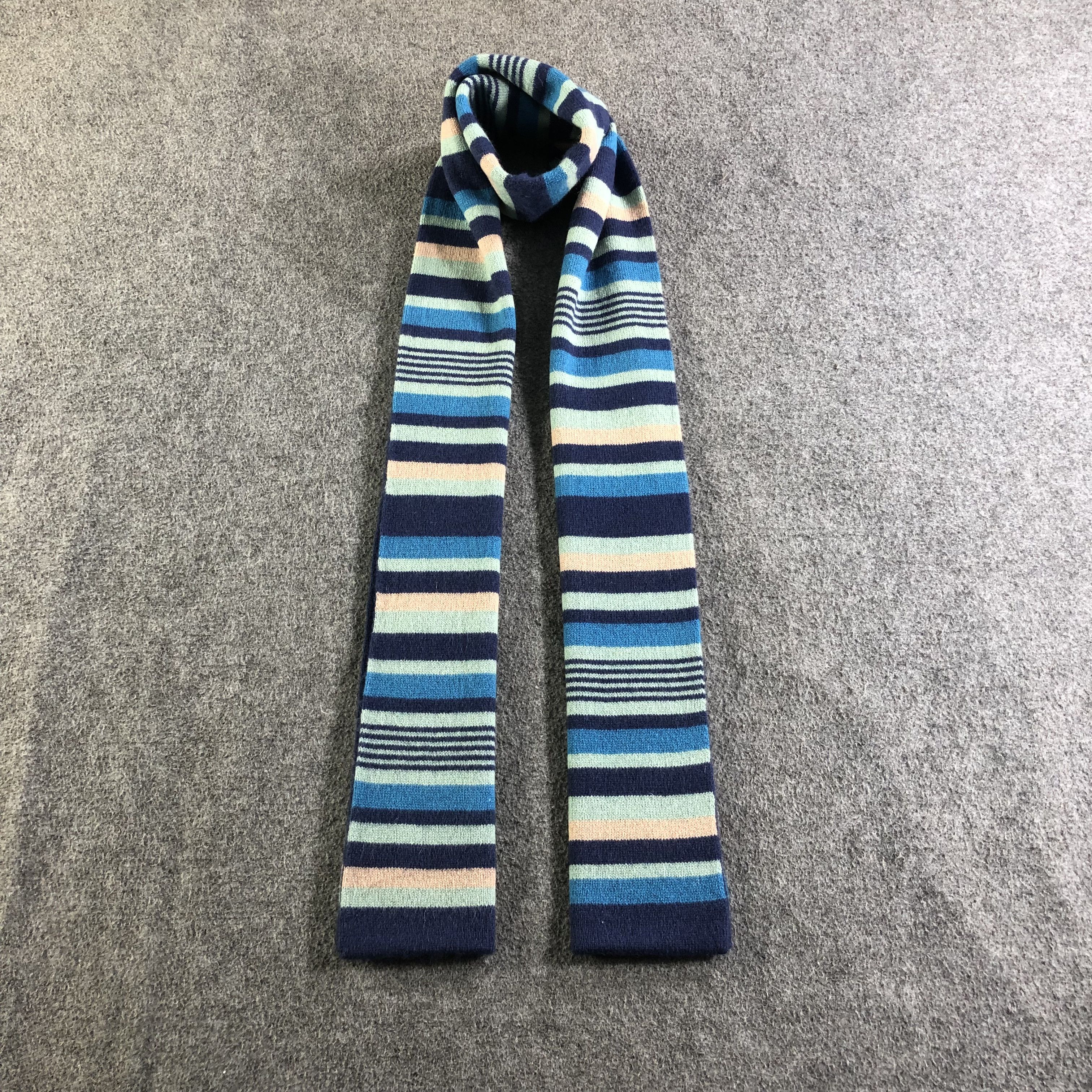 Katharine Hamnett London Katharine Hamnett Striped Wool Scarf Muffler Neckwear V2179 Size ONE SIZE - 1 Thumbnail