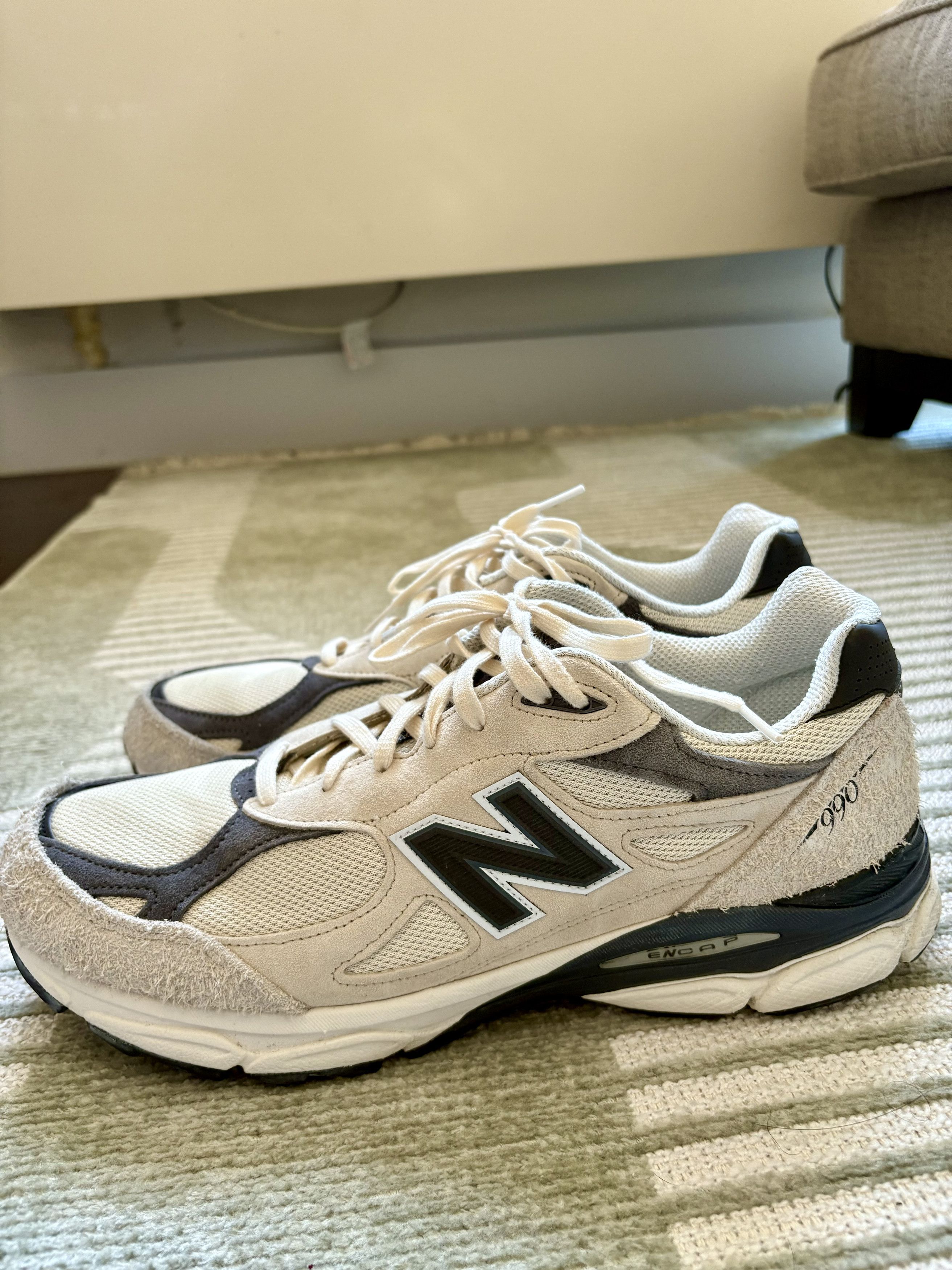 New Balance Size 13 - New Balance Teddy Santis x 990v3 Moonbeam Size US 13 / EU 46 - 8 Thumbnail