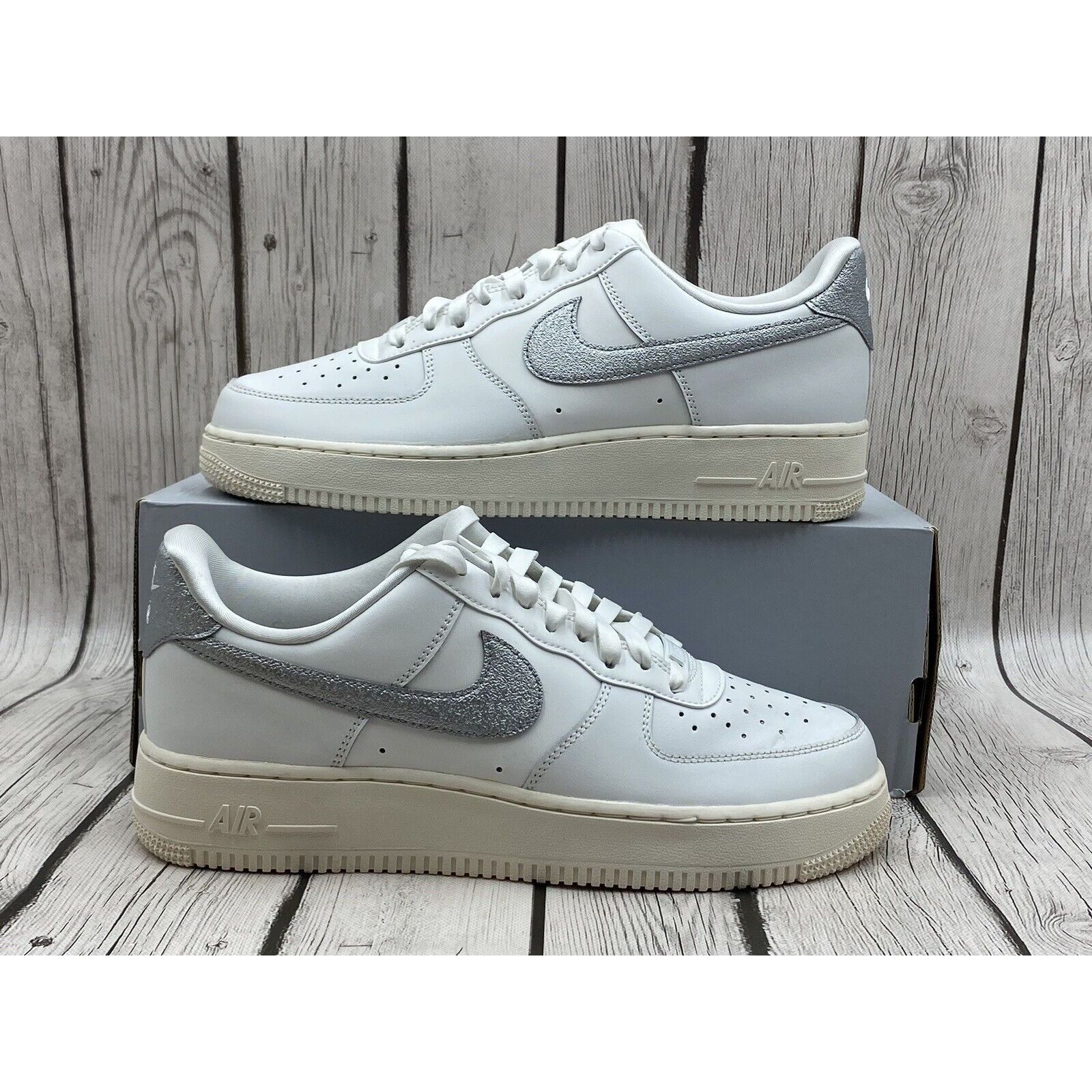 Nike Nike Womens Air Force 1 ‘07 Essential ‘Silver Swoosh’ Size 1 Size US 10.5 / IT 40.5 - 1 Thumbnail